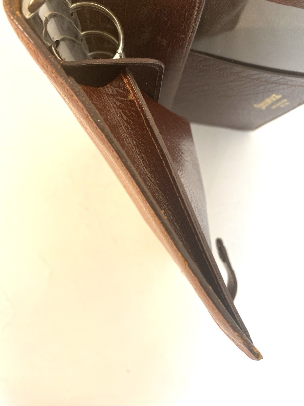 Vtg FILOFAX 4CLF 7/8 Winchester Brown Leather Organizer 6 Ring Binder