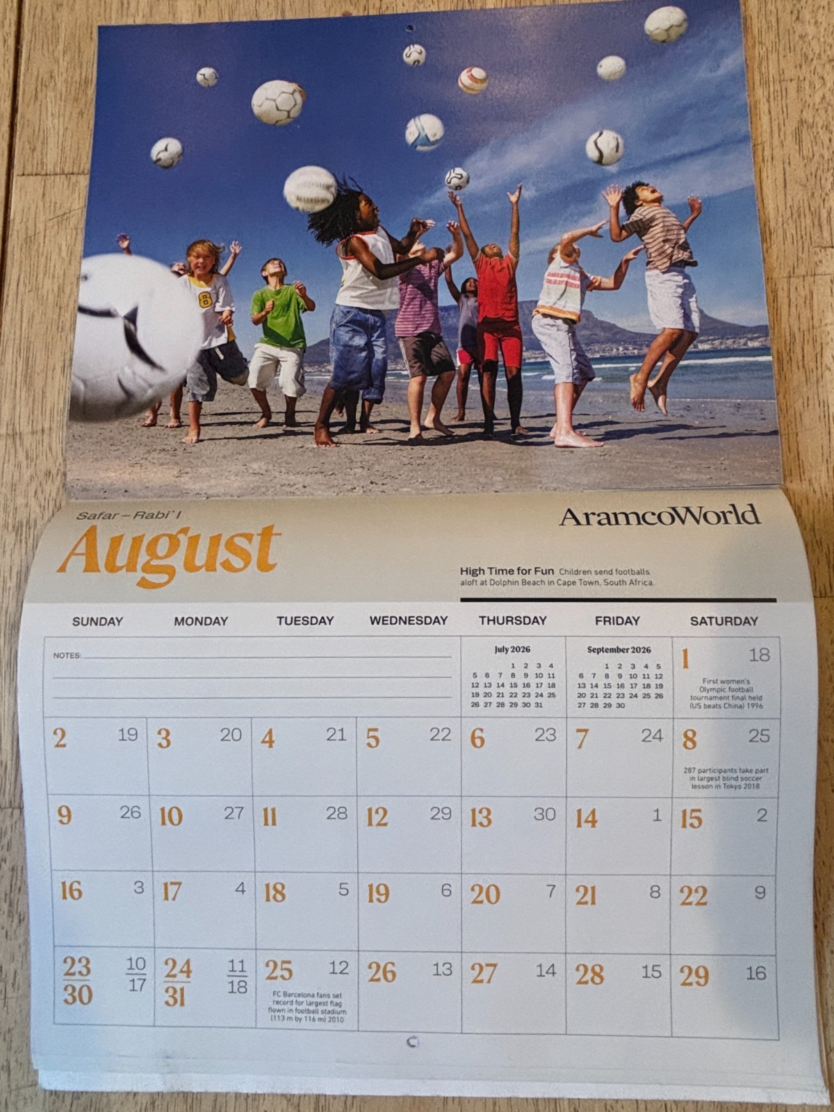 Aramco World- Football is Life- 2026 Gregorian Wall Calendar – Hijri 1447 – 1448
