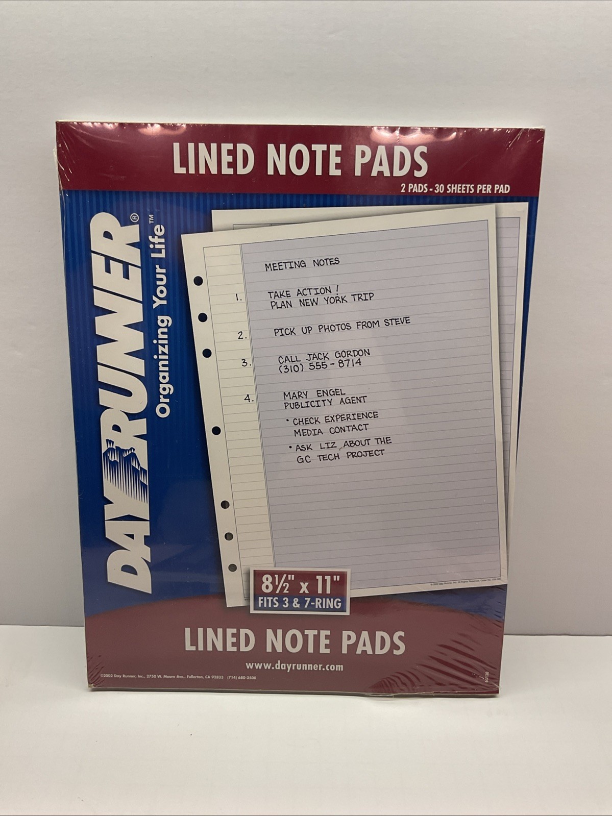 New Lot of Day Runner Lined Note Pads 8 1/2″ x 11″, Fits 3 Ring & 7 Ring