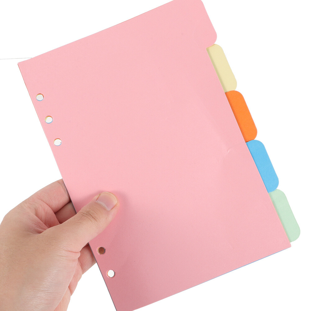 A5 Index Classified Lables 6-Holes Colorful Filler Project Sorter Pages