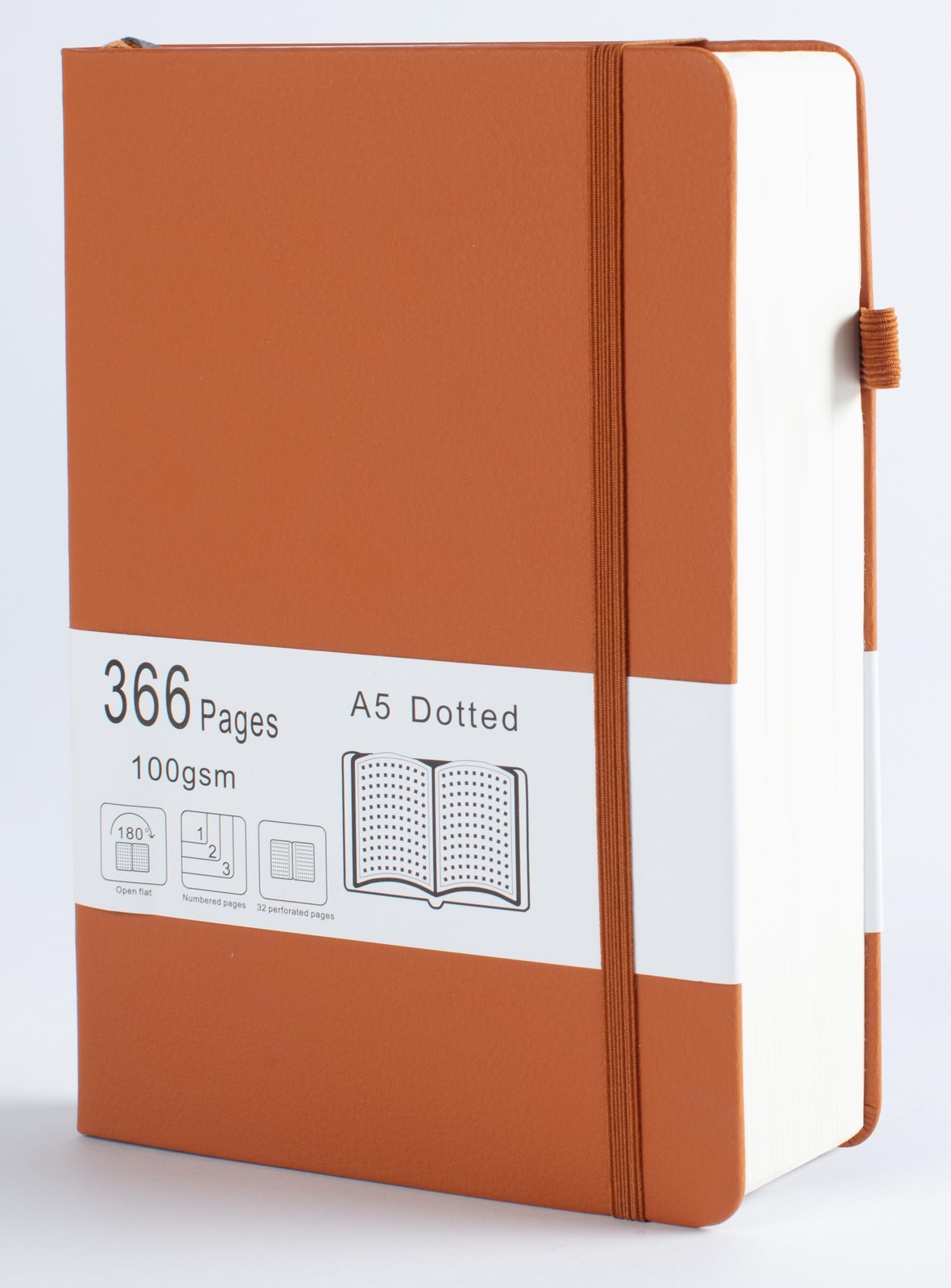 Thick Bullet Notebook with 366 Numbered Pages, A5 Dotted Journal for Writing …