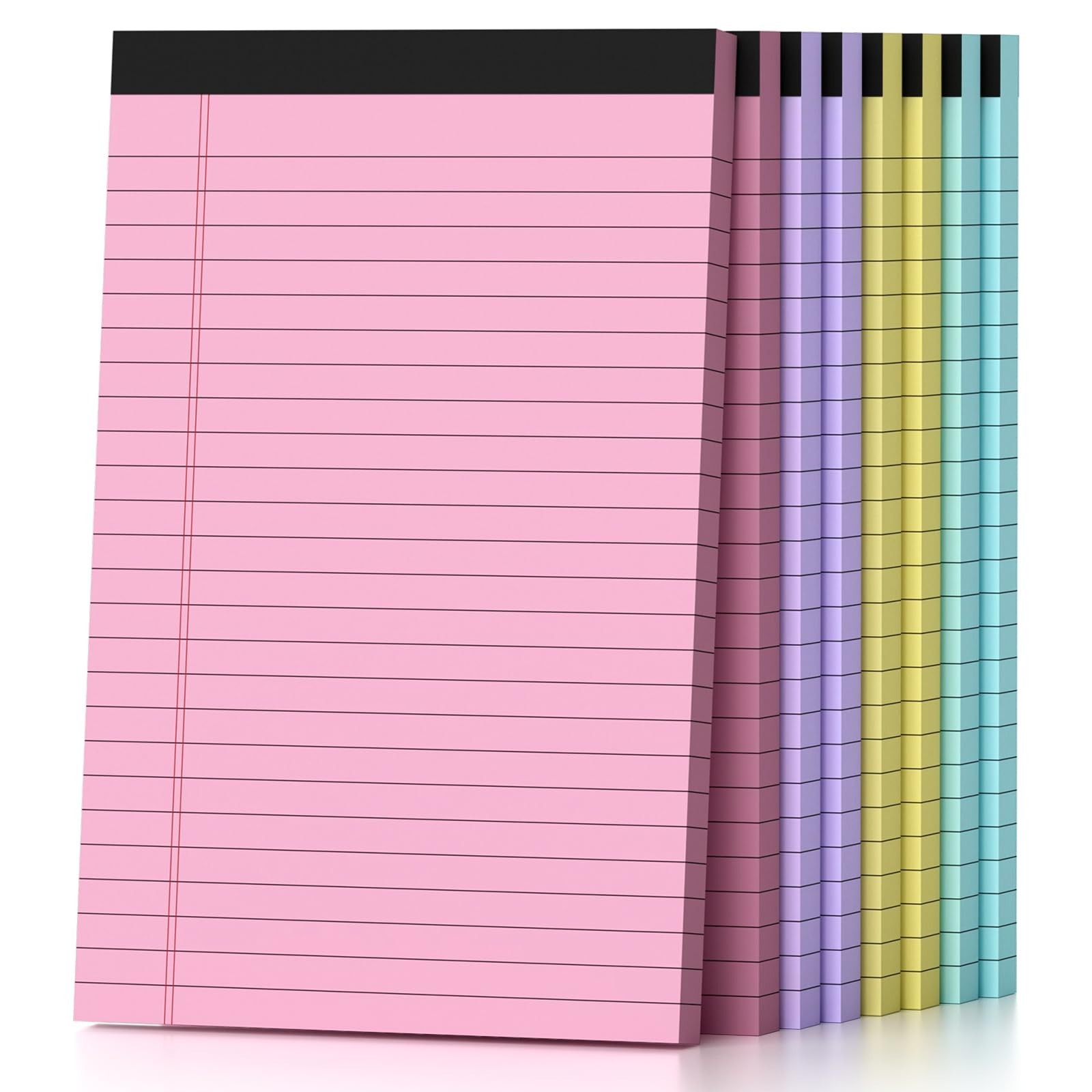 8 Pack Note Pads 5 x 8 Inch, Colored Narrow Ruled Small Legal Pads, Perforate…