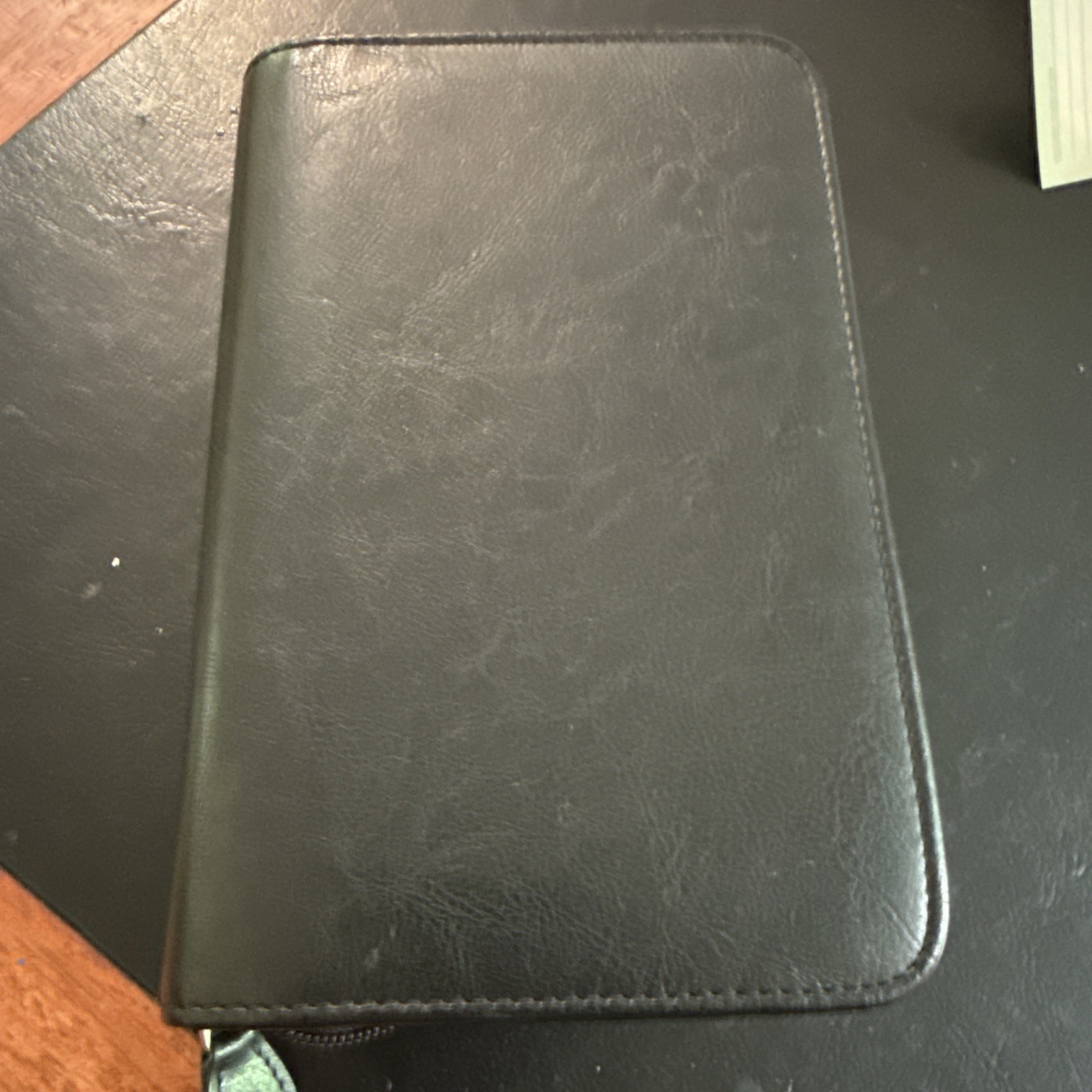 Day Timer Leather Zippered VTG Agenda Planner Address Book Pockets Black