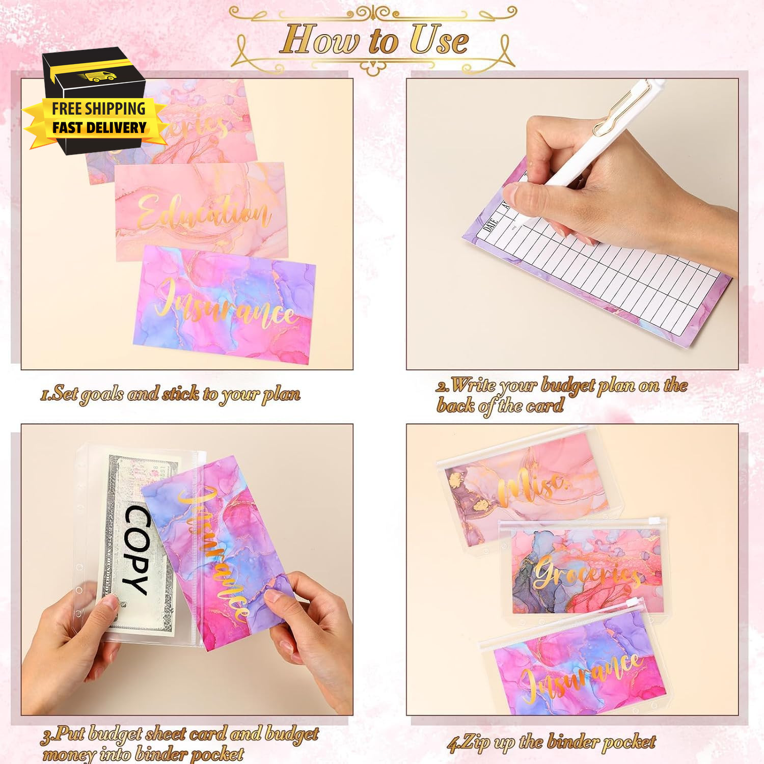 24 Pieces Budget Sheets for Back to School Expense Tracker Sheets Budget Cash En