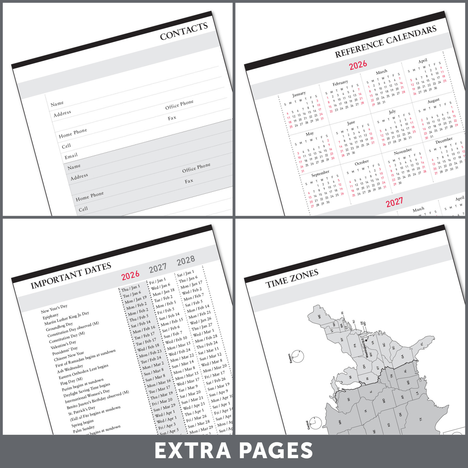 2026-2027 OD 14-Mnth Wkly/Mthly Planner, Hz, 8″ x 11″, Black, July 2026-Aug 2027