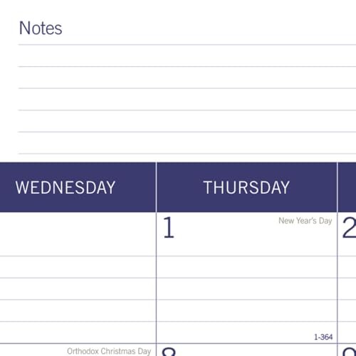 Blueline® 2026 DuraGlobe™ Monthly Desk Pad Calendar, 22″W x 17″H, Blue/White