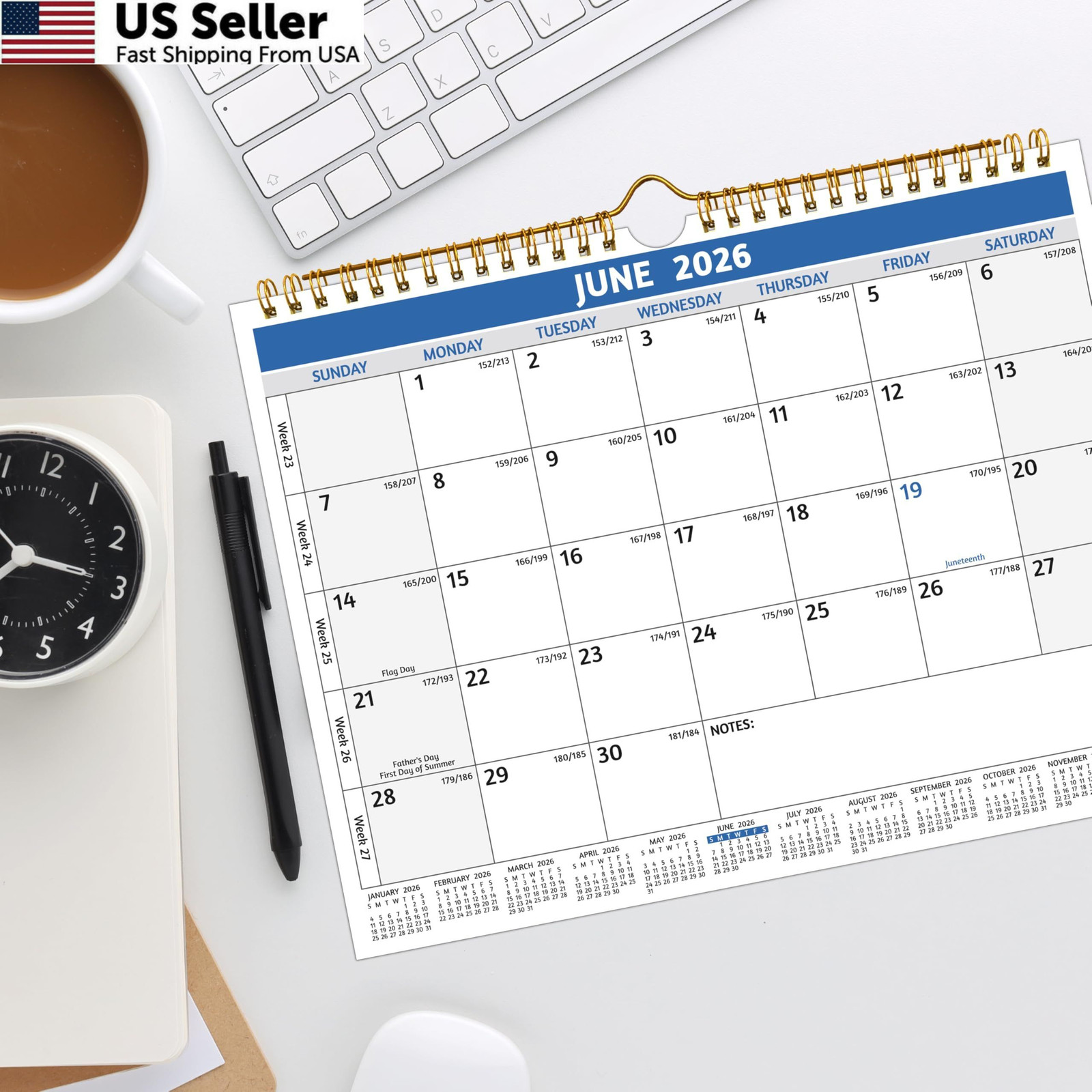 Wall Calendar 2026-2027 – Run Now to Jun 2027, 18 Monthly Calendar…