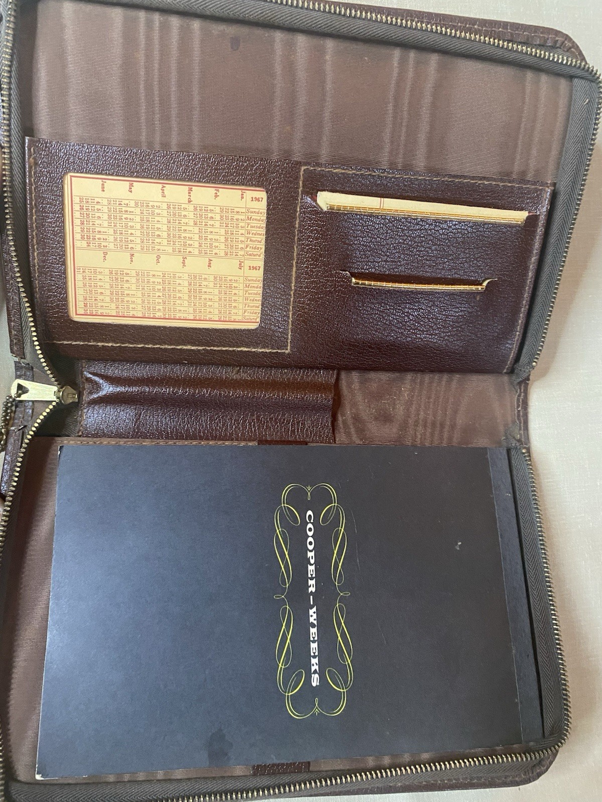 Cooper-Weeks Leather Organizer 1967 Calendar Address Book Made in Canada Vintage