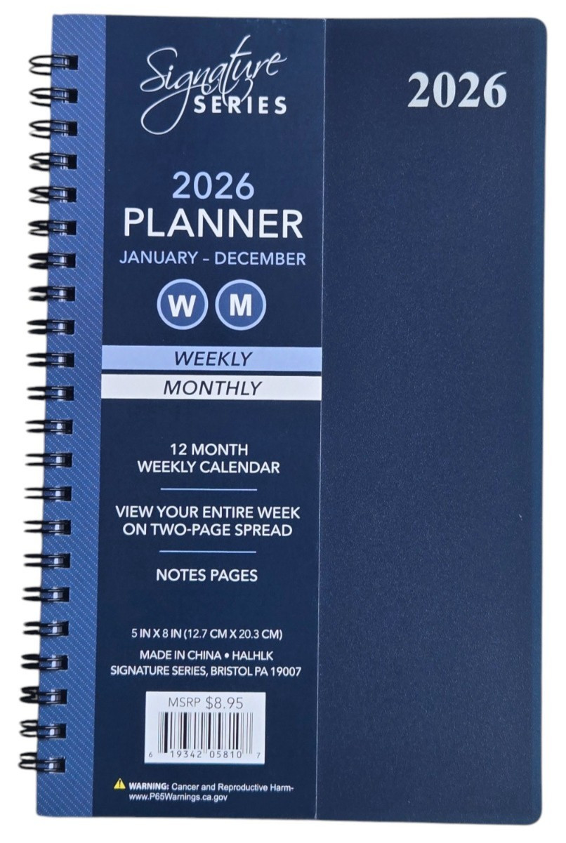2026 Weekly/Monthly Planner, organizer, Appointment book, 5″ x 8″ Select color