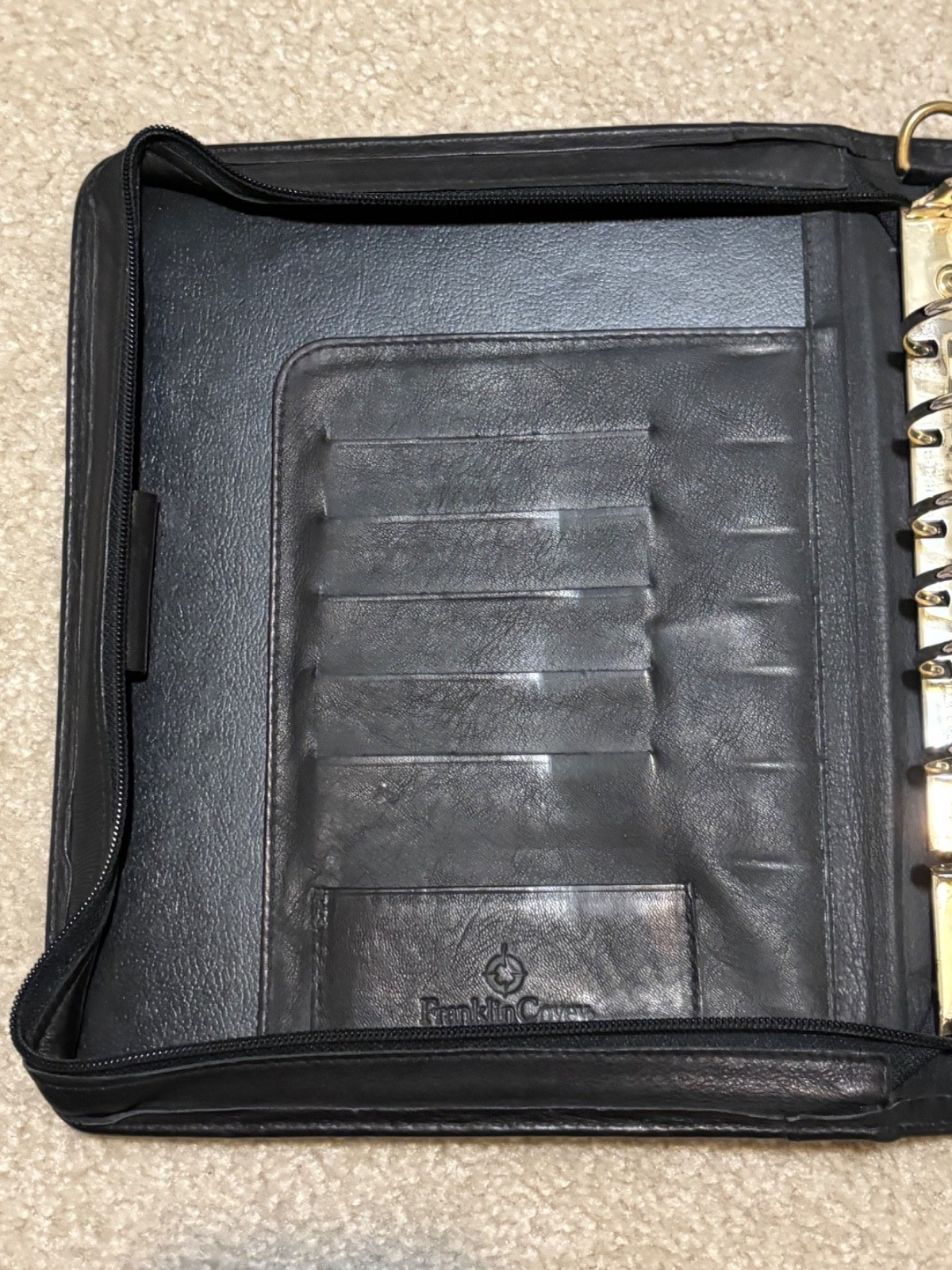 Franklin Covey Classic Black Leather Planner + Accessories