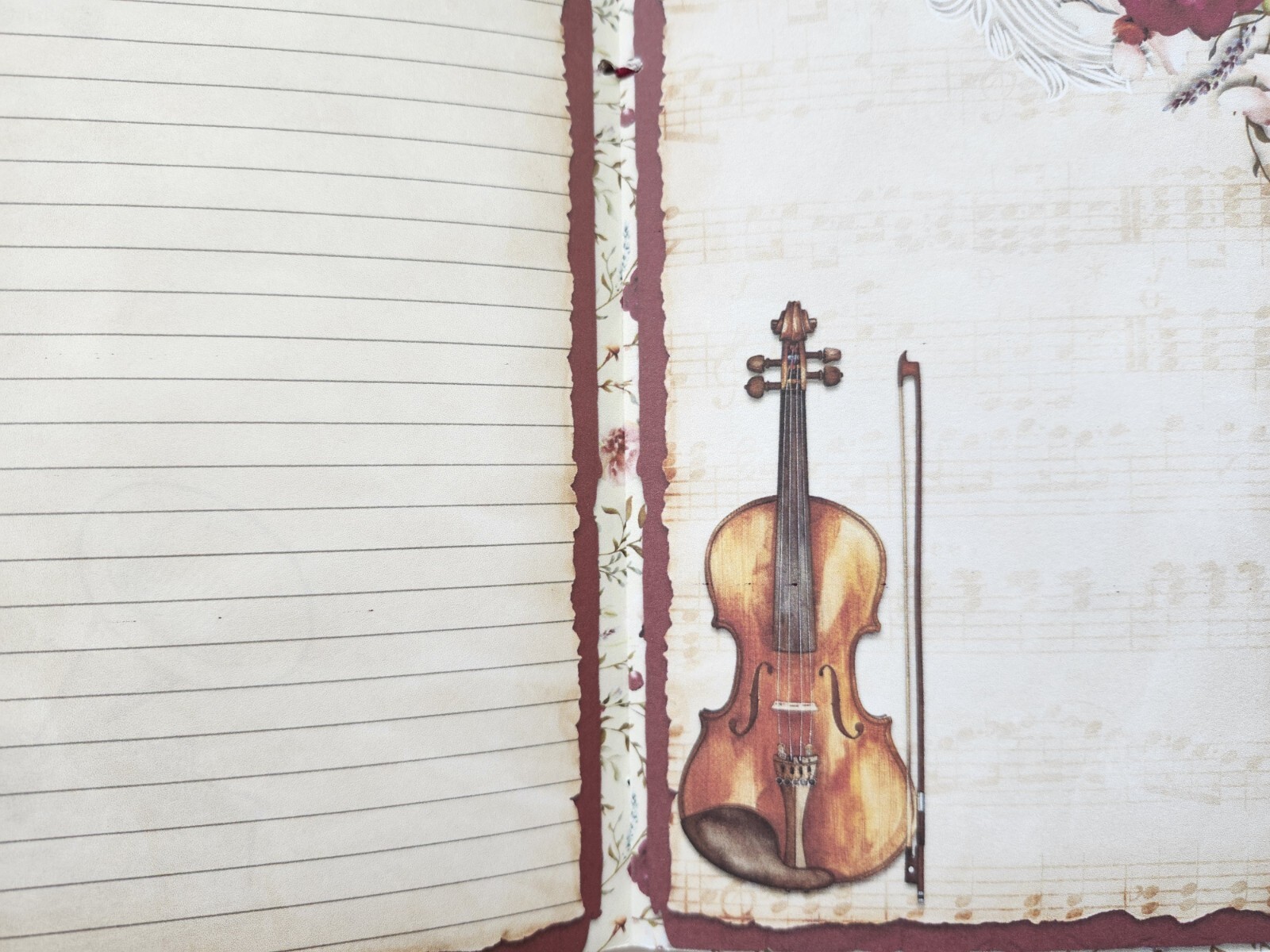 Junk Journal Booklet “SO THIS IS LOVE” Floral, Love & Romance, Music LG 9X6 40pg