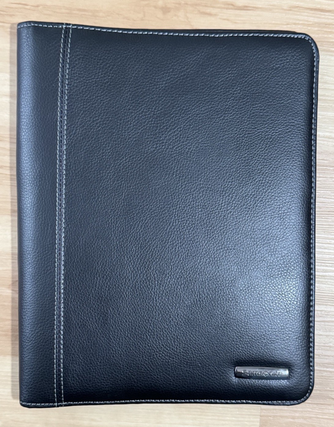 Samsonite Black Faux Leather Padfolio Portfolio Organizer No Calculator