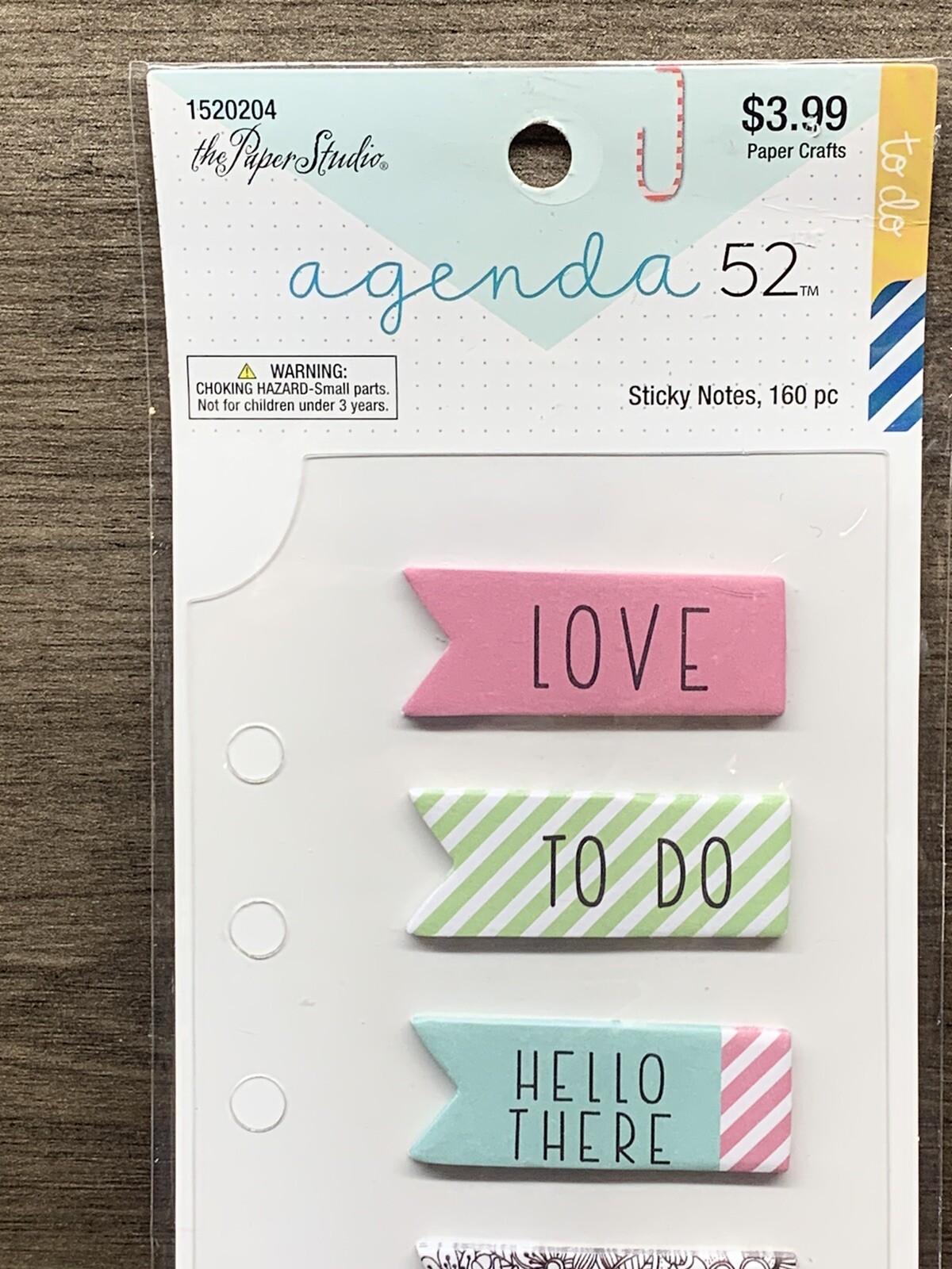 NEW Paper Studio Agenda 52 Sticky Notes, 8 Color Designs, 160 Piece – 1520204