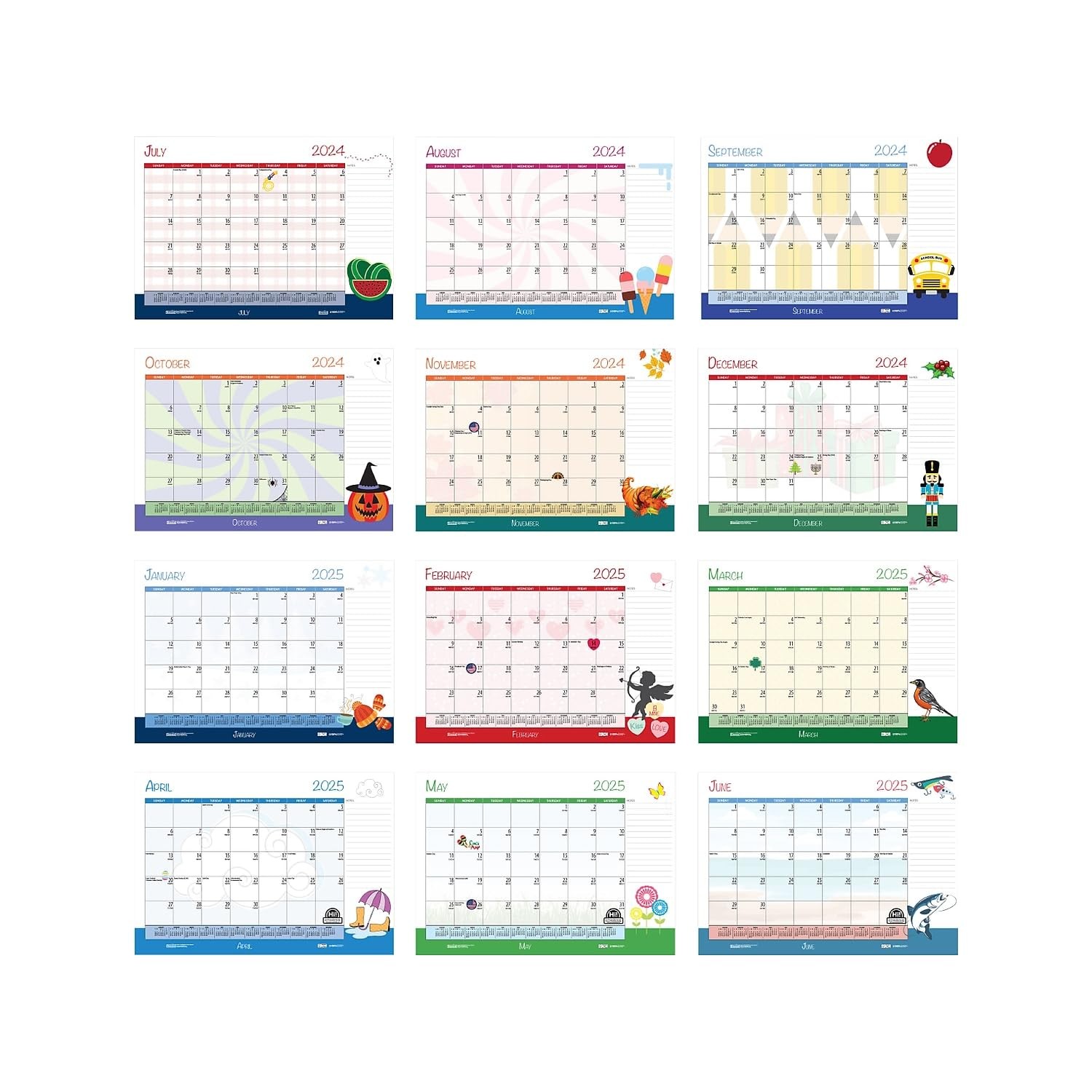 2024-2025 House of Doolittle Seasonal Holiday 22 x 17 Inches, Multicolor