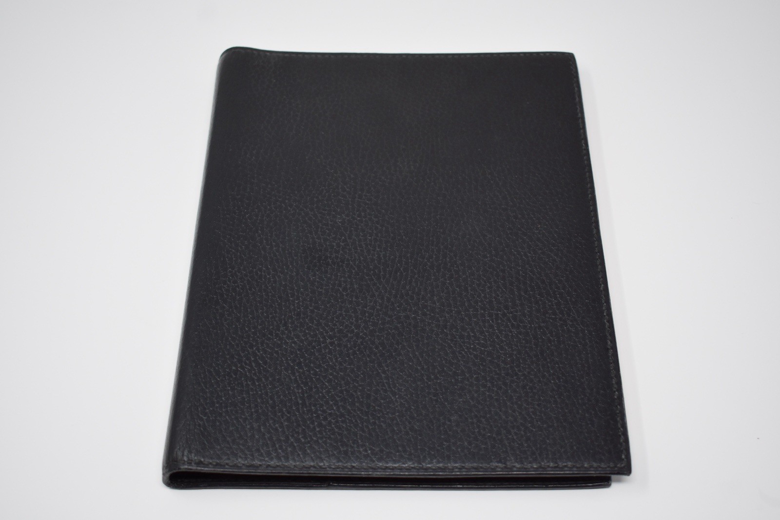 Hermes Vintage Black Calf Skin Leather Notebook/Agenda Holder