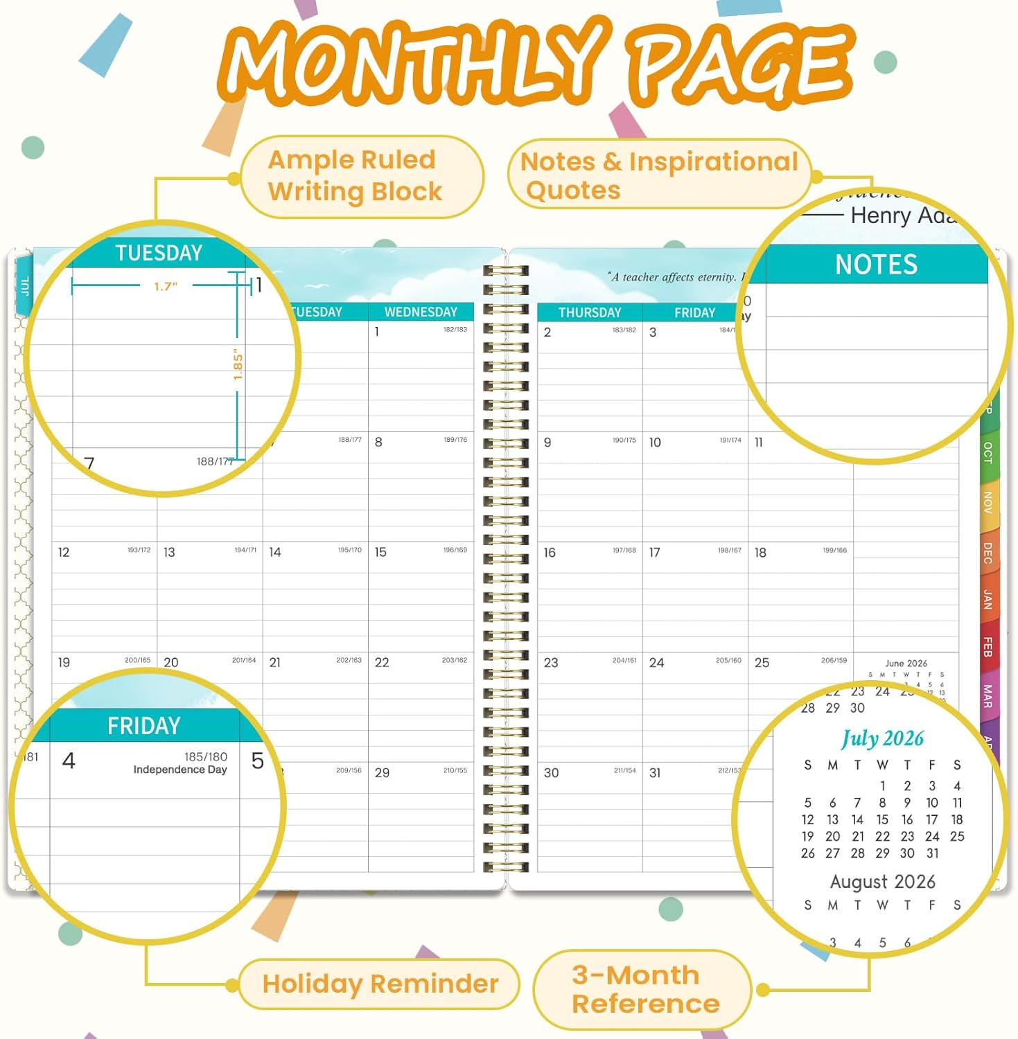 Teacher Planner 2026-2027 – Teacher Lesson Planner, July 2026 – June 2027, 2026-