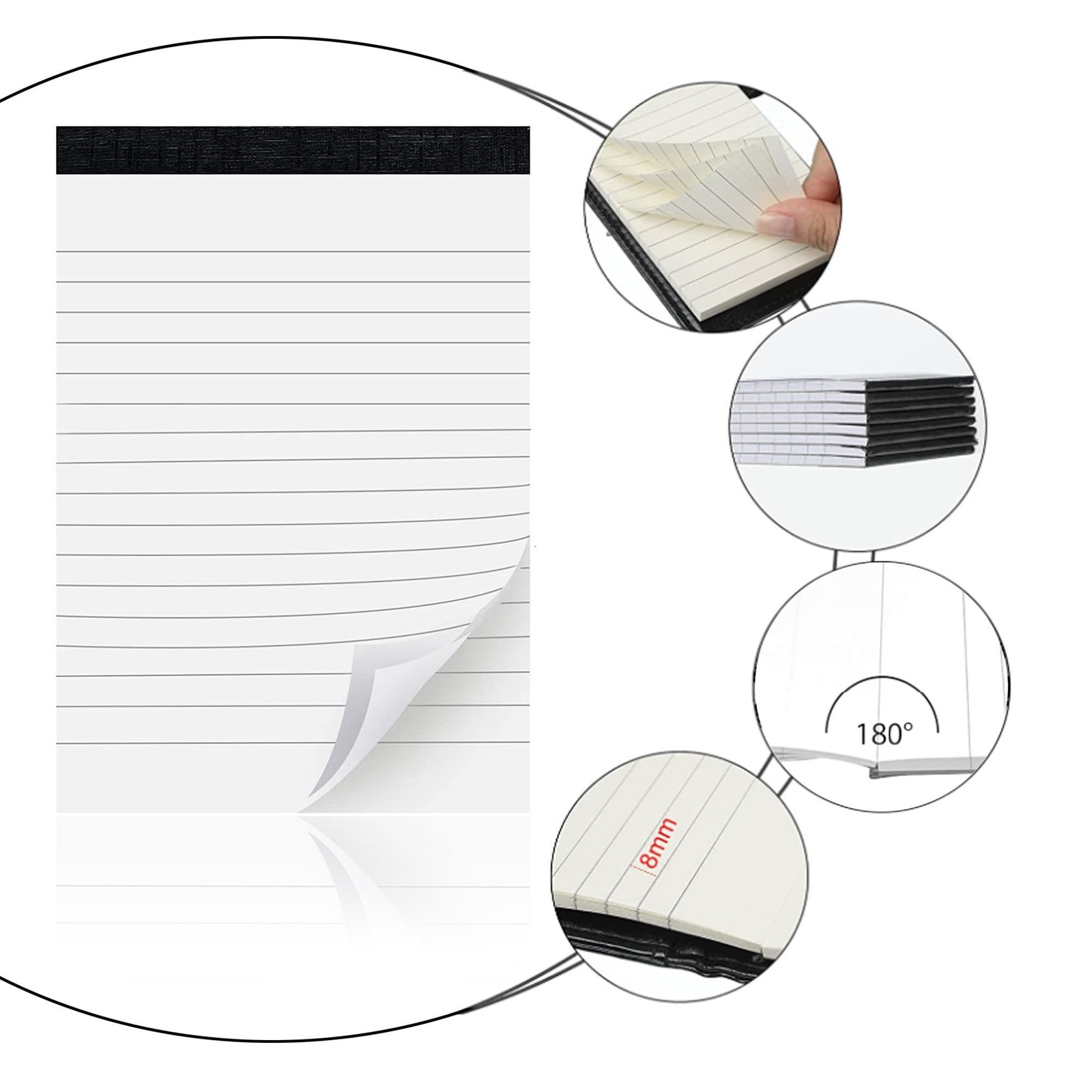 8 Pack Note Pads 3 x 5 Inch small notepads for Business Office Legal Pads, Wh…