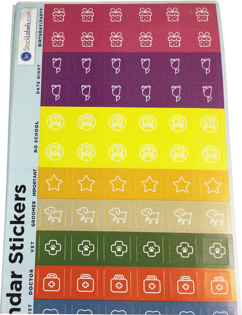 Planner Calendar Reminder Stickers | 1/2″ Inch Square | 10 Sheets – 1140 Total