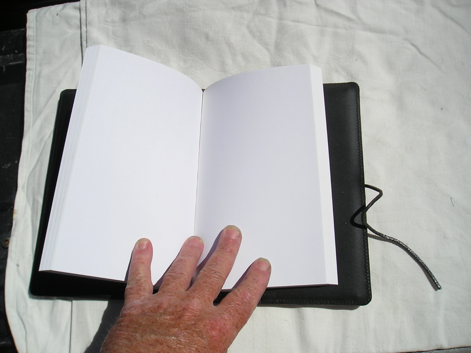 OBERON DESIGN JOURNAL COVER W/ BLANK BOOK, PURPLE IRISES NICE! 9X6″