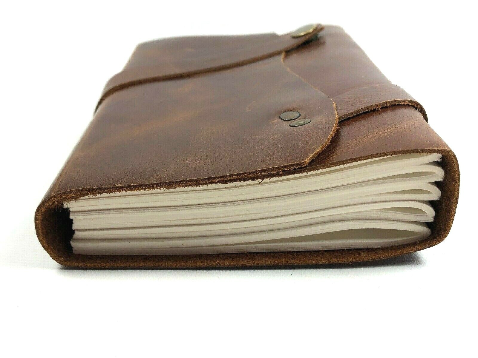 Handmade Leather Bound Journal Stonesman Travel Diary Notebook Recycled Paper
