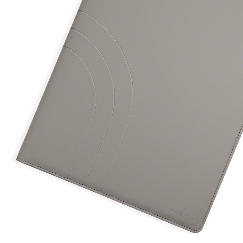 Padfolio 10″x12.5″ Vegan Leather Gray Debossed Arch