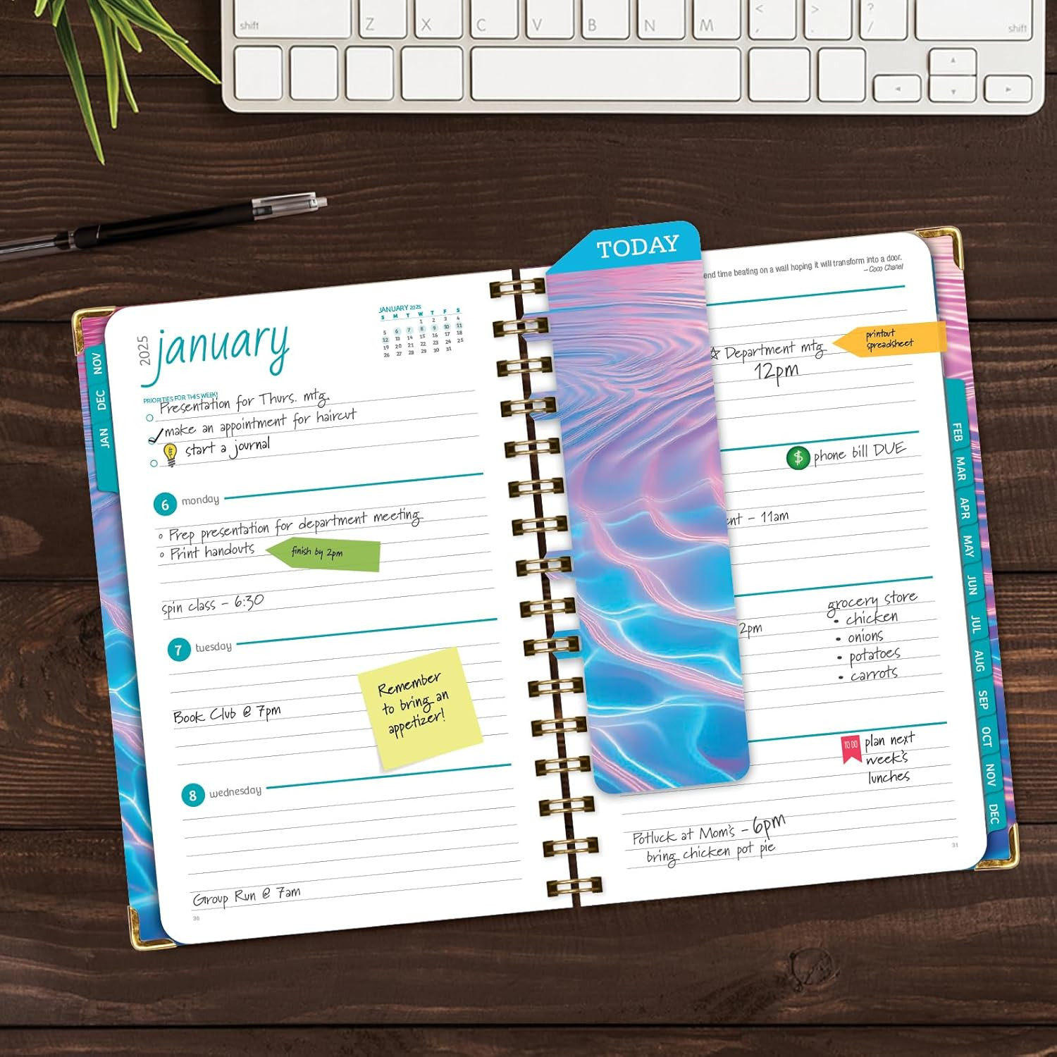 HARDCOVER 2025 Planner, 5.5″X8″: 14 Months (November 2024 – December 2025), Dail