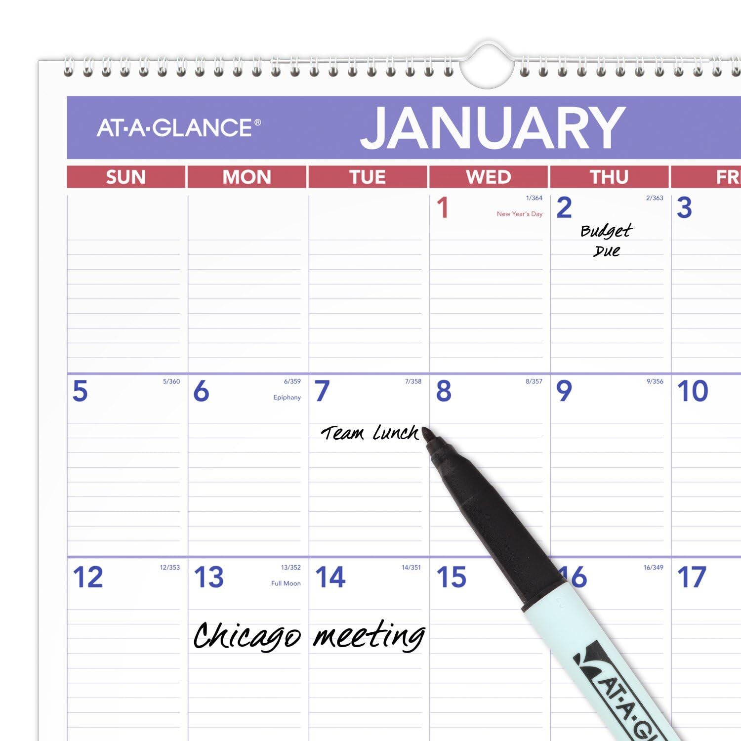 2025 Wall Calendar Erasable Monthly Planner Twin Wire Binding 15.5 x 22.75 in…