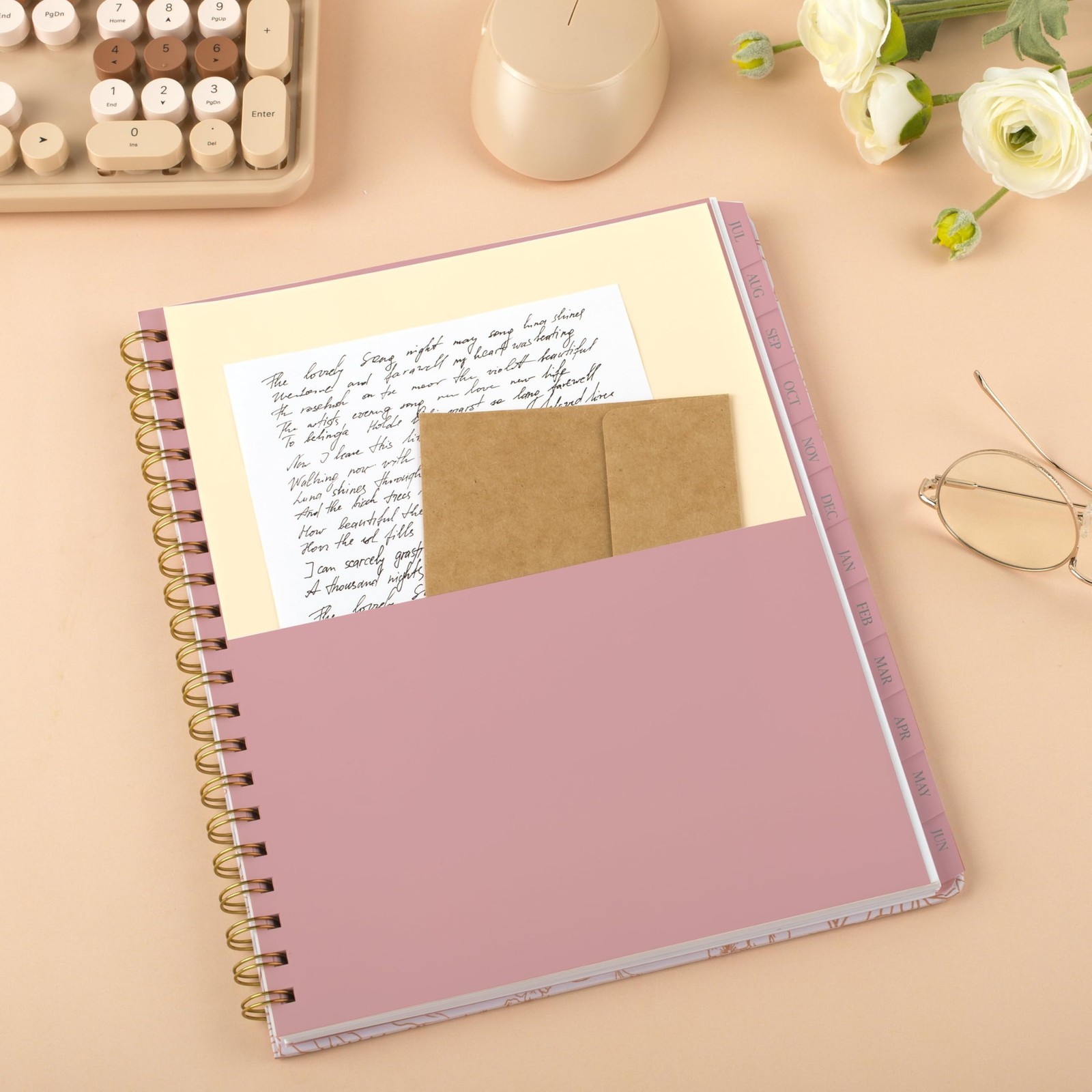 Cambridge Planner 2026-2027 Weekly & Monthly 8.5″W x 11″H, Sketched Floral
