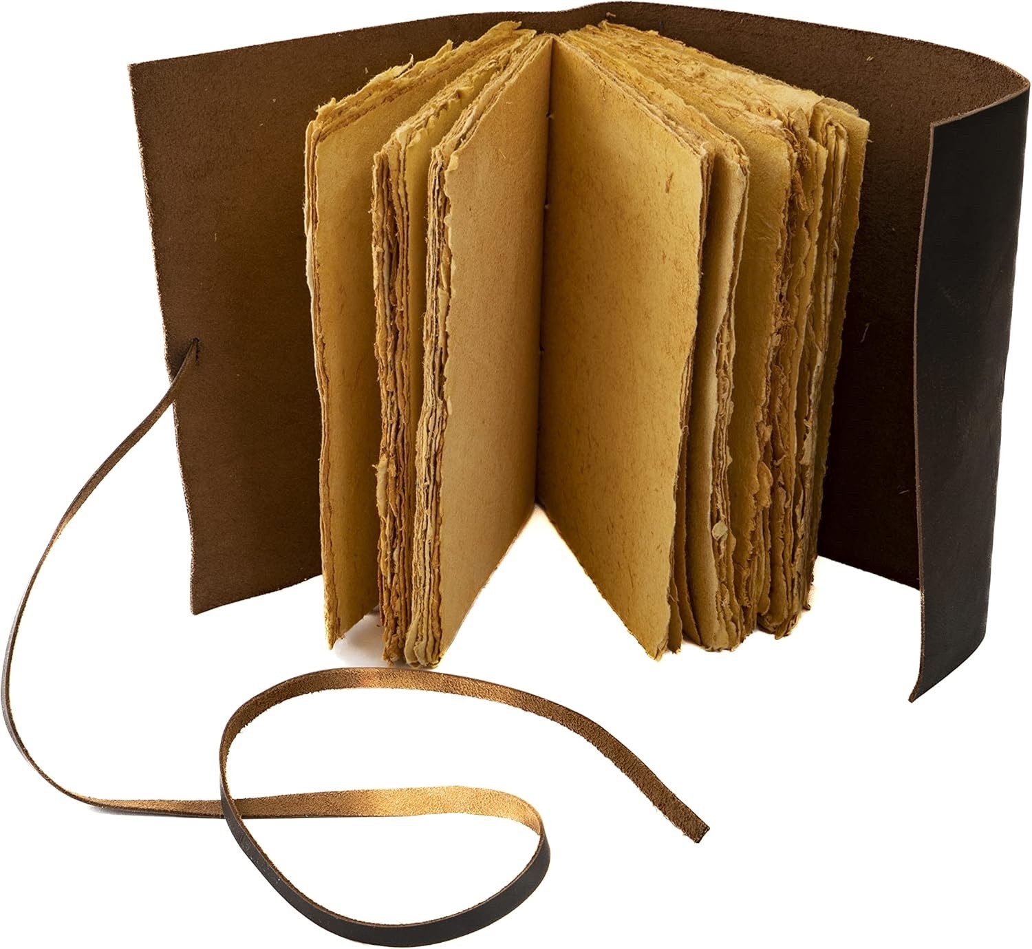 Large Handmade Leather Journal – Buff Sketchbook | 200 Deckle Edge Pages