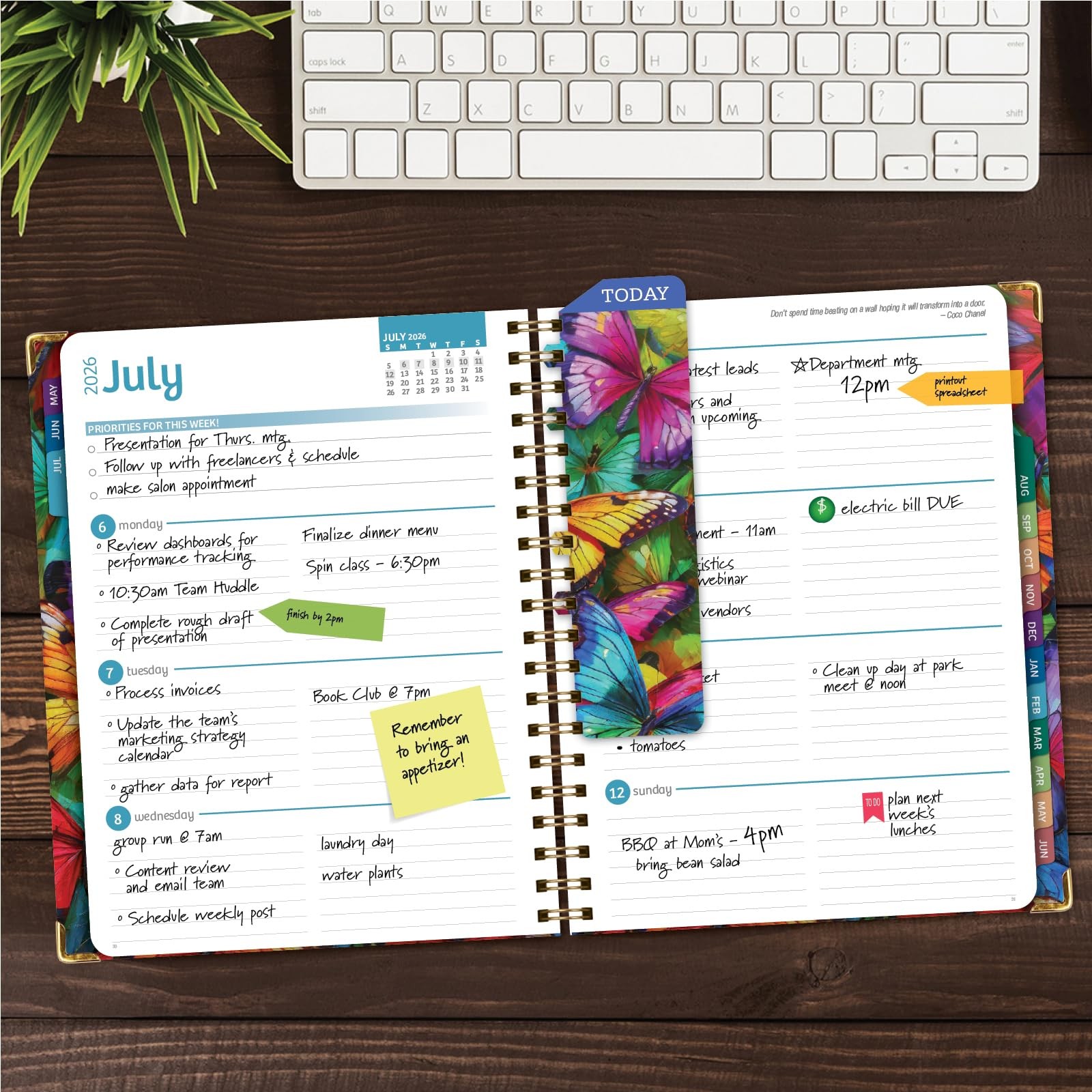 HARDCOVER Academic Year 2026-2027 Planner: 8.5″ x 11″, Colorful Butterflies