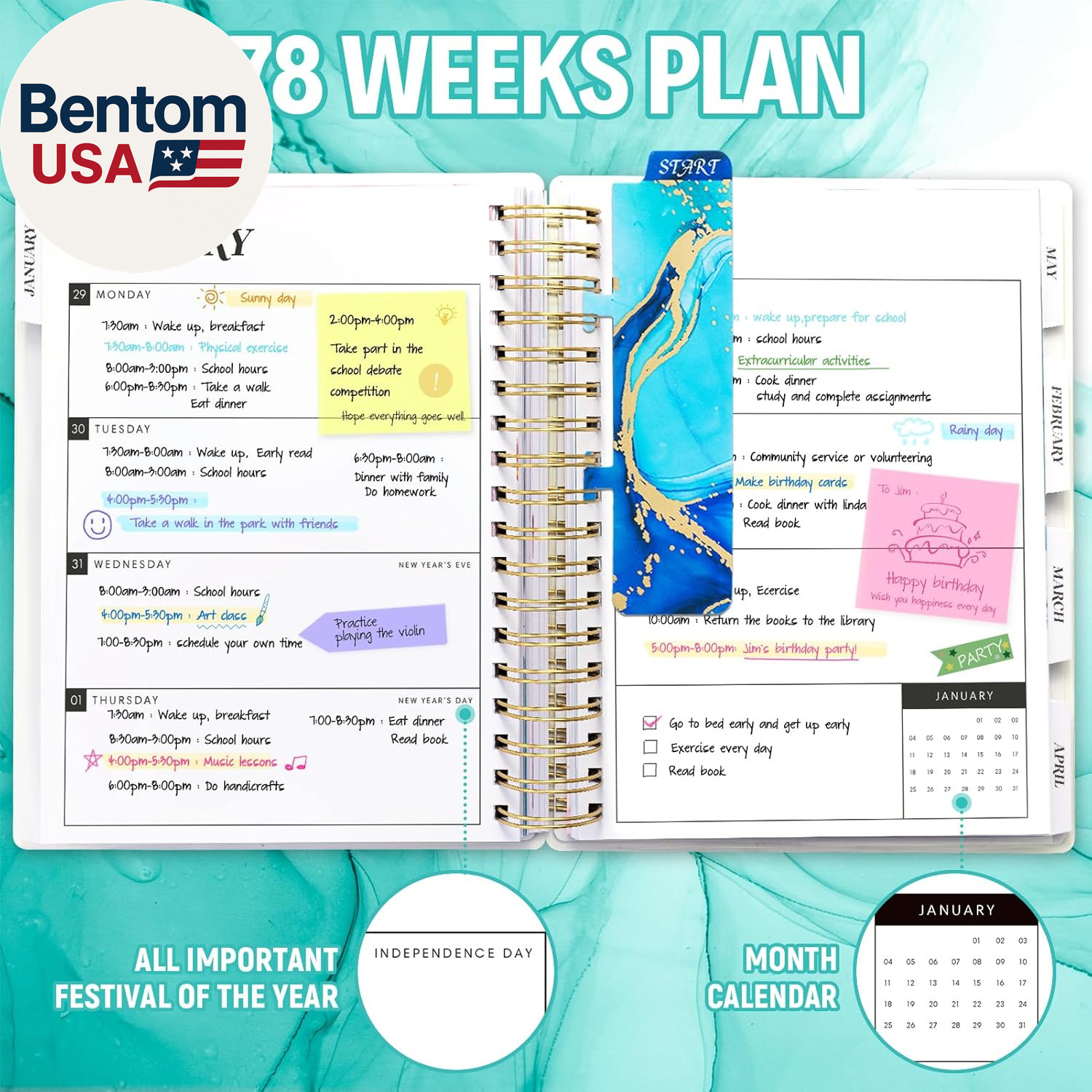 Planner 2026-2027, Large 18 Months Academic Daily Weekly Monthly Planner Yearly
