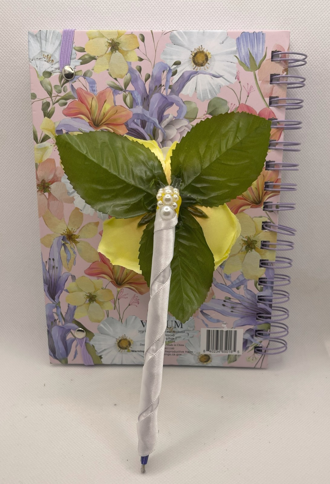 Yellow Rose Writing Pen (Y1) & Multi-Floral Writing Journal (J&P7) by Votum