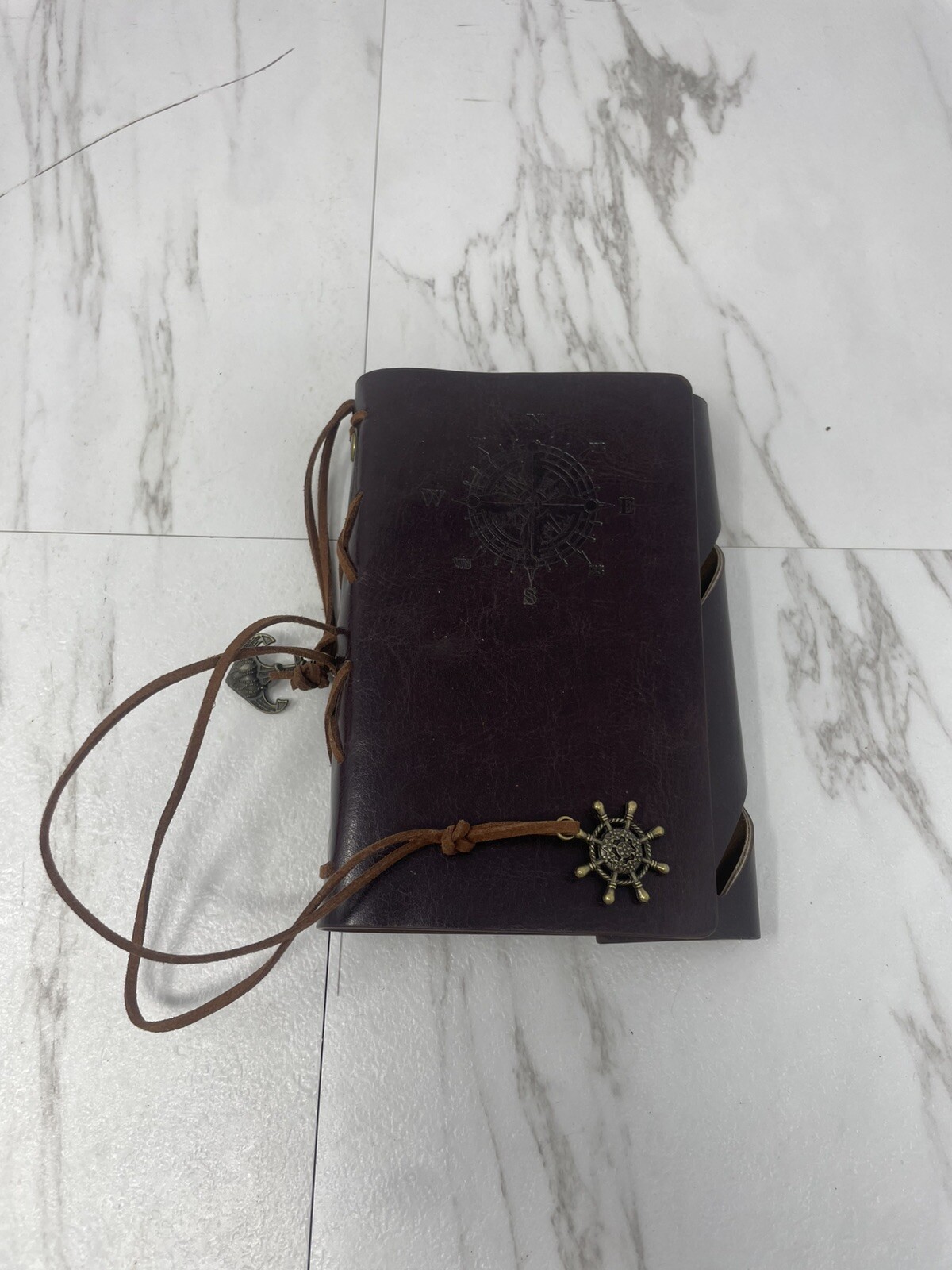 LUXURY Leather Bound Artisan Journal Travel Captain Yellow Pages