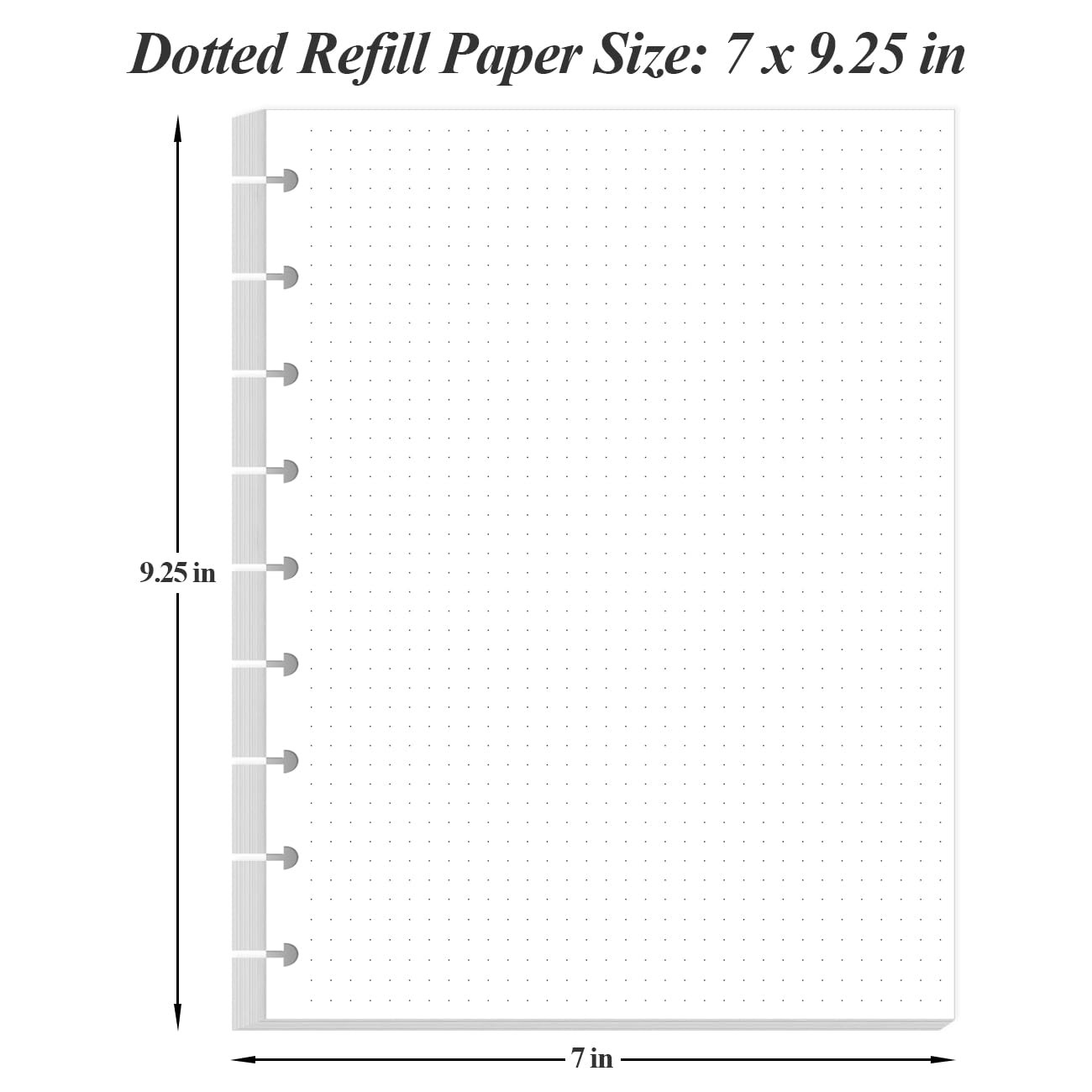 Yaridar 200 Sheets 9-Disc Discbound Dotted Grid Refill Paper Classic Size