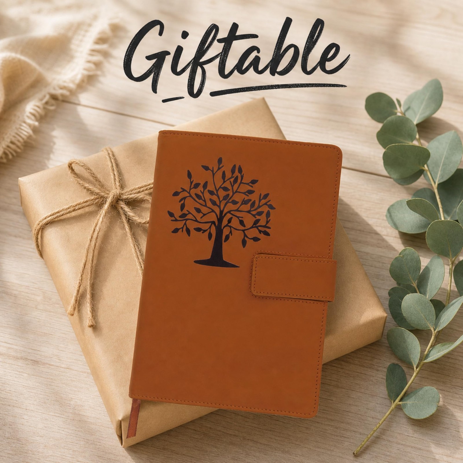 Tree of Life Refillable Journal, Brown Faux Leather, 200 Lined Pages, 5.75×8….