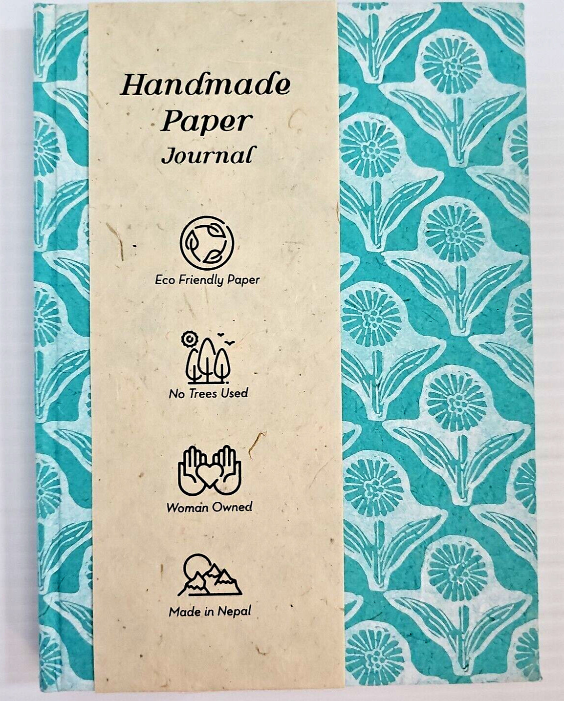 Handmade Paper Craftsmanship Hardbound Notebook Fern & Co, Woman-Owned in Nepal