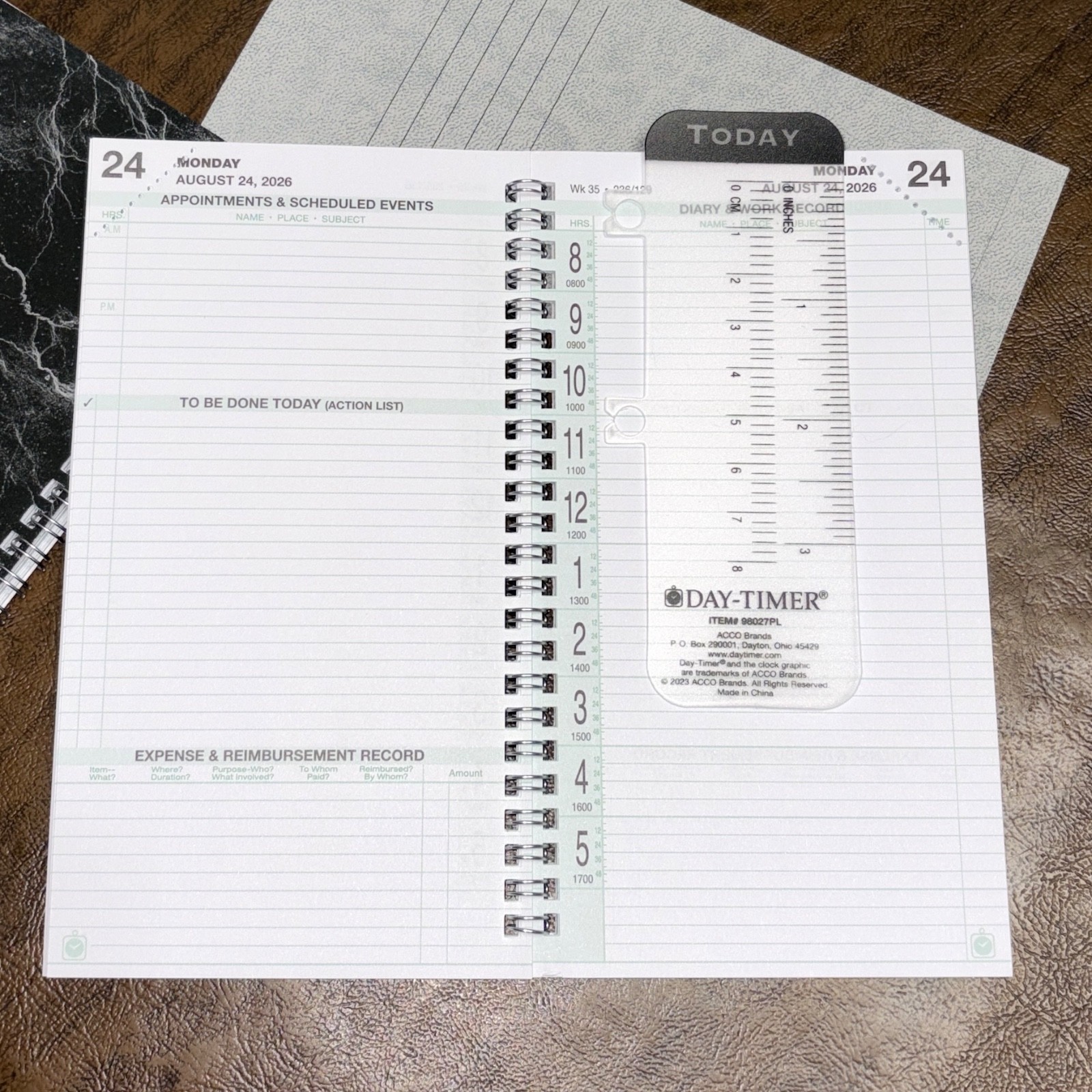 Day-Timer July 2026-June ’27 Pocket Wirebound 2 Page/Day Original Planner Refill