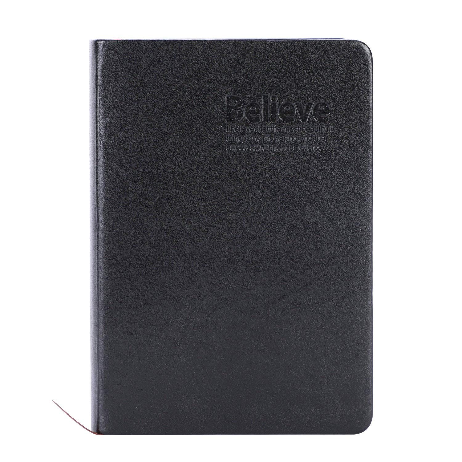 ITODA Blank Bible Notebook Journals Unlined Vintage PU Leather Cover Black