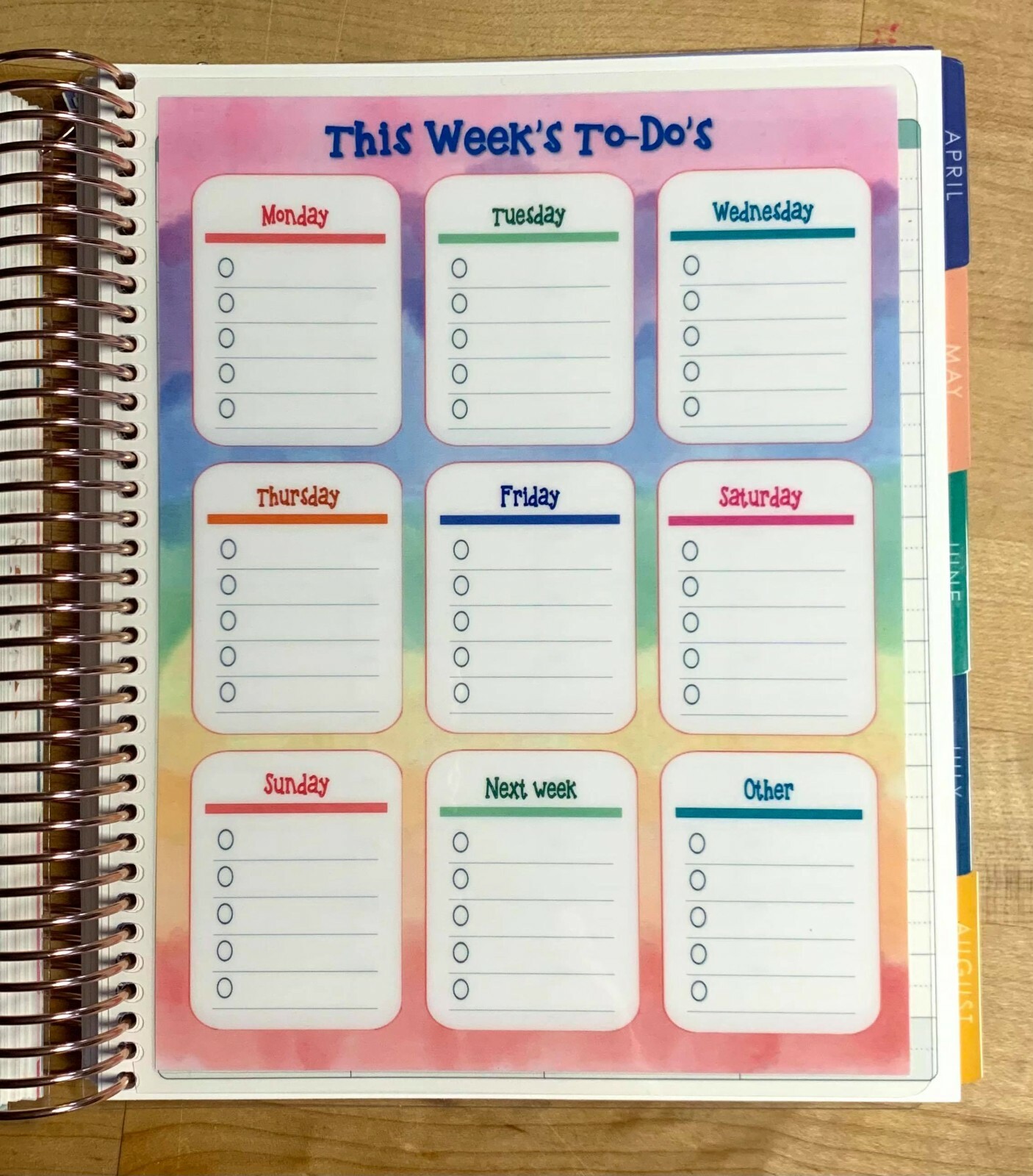 This Week’s To-Do’s Dashboard Insert 4 use with Erin Condren Life Planner-