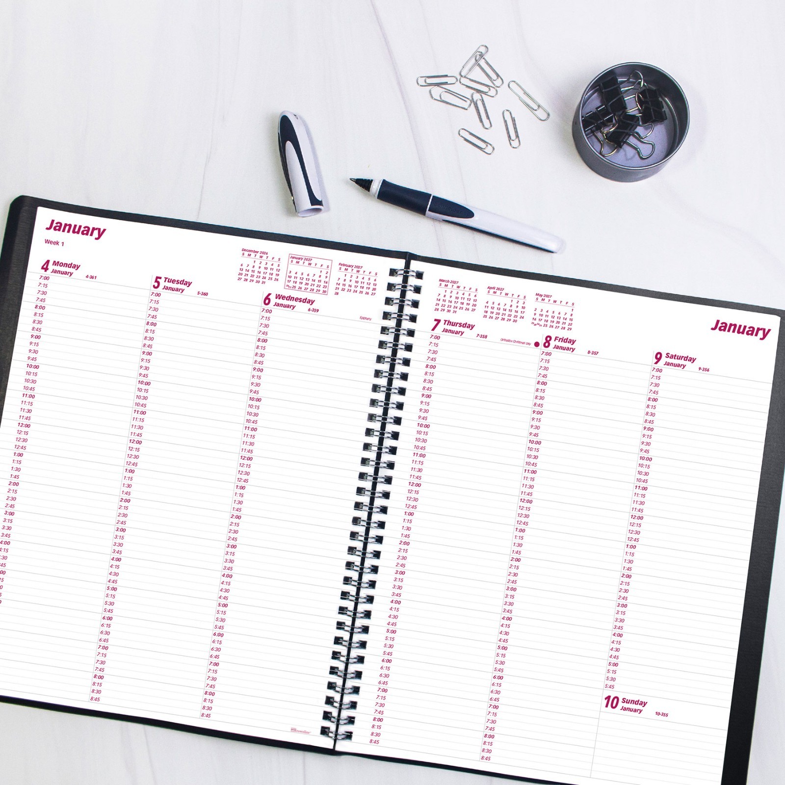 2025 Brownline CB950.BLK Weekly Appointment Book, 8-1/2 x 11″