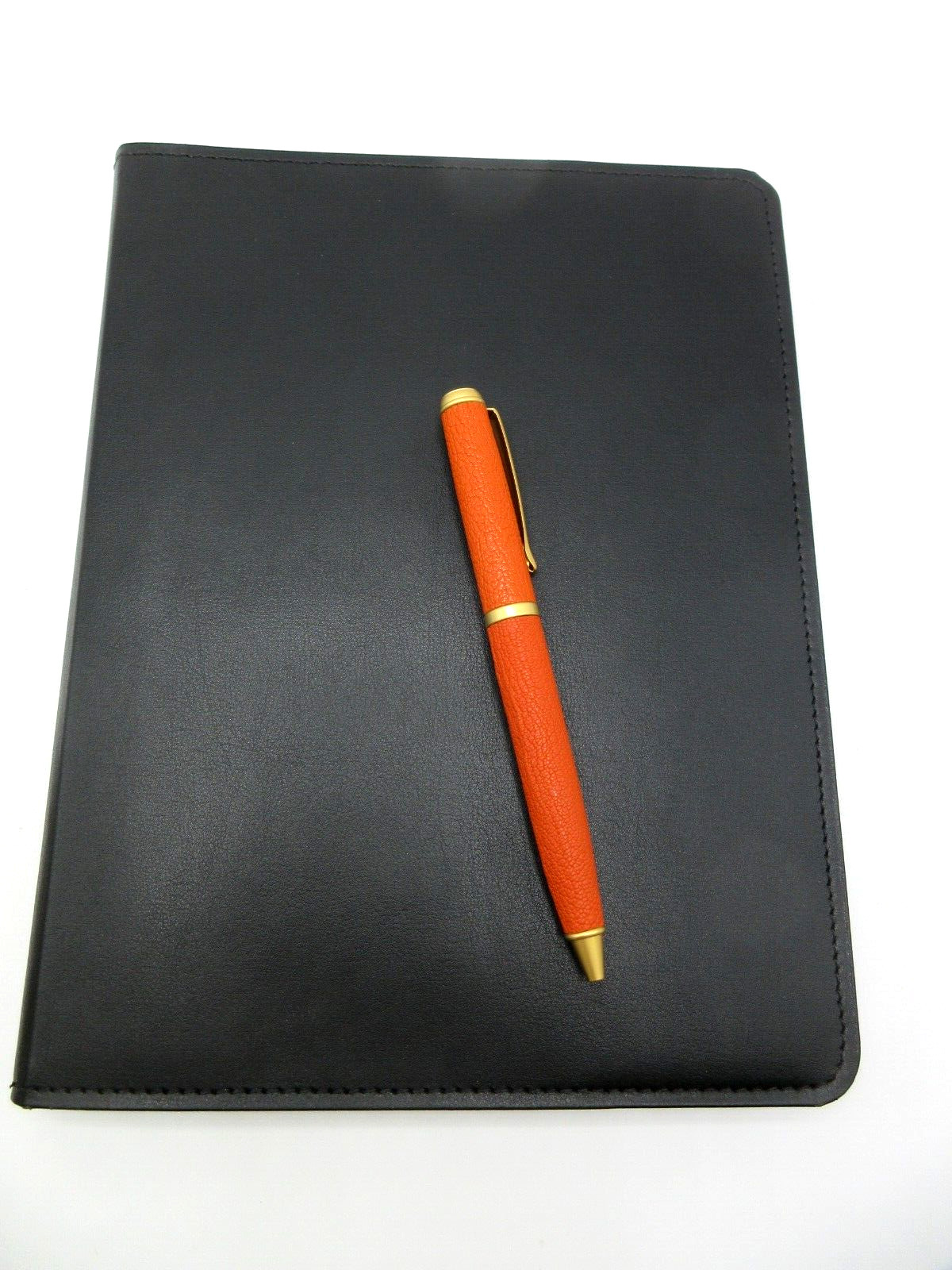 Jos. A. Bank Notebook 9″ Leather Cover Refillable Spiral 144 Lined Pages Black