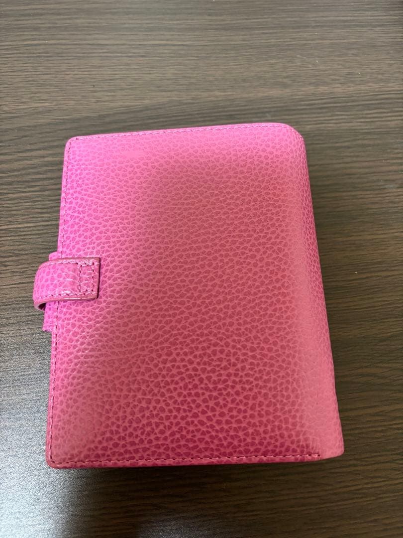 Filofax A6 Light Pink Leather Planner Organiser 6 Ring Zipper Pocket