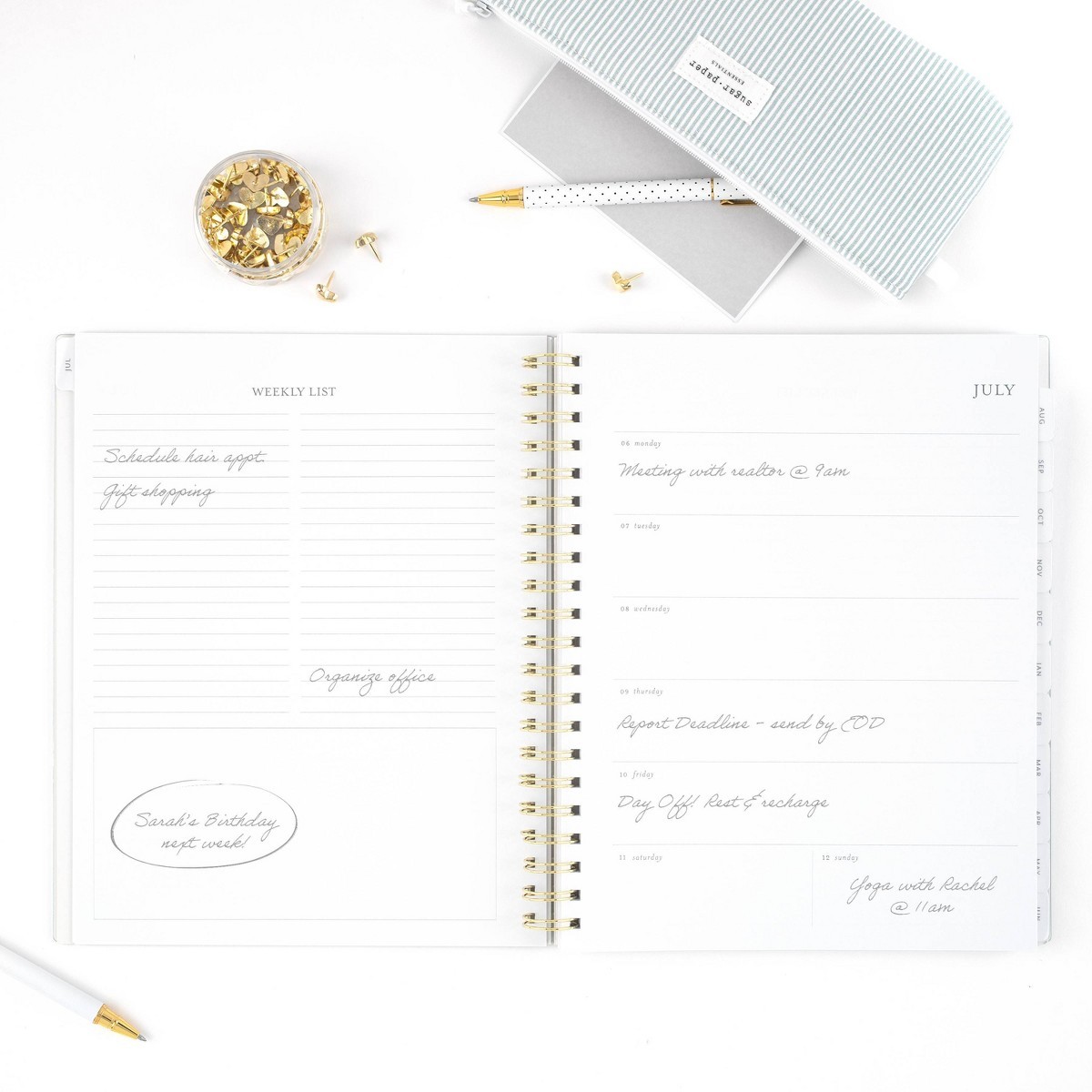Sugar Paper Essentials 8.5″x11″ Large Wirebound Frosted Poly 2026-2027 Planner