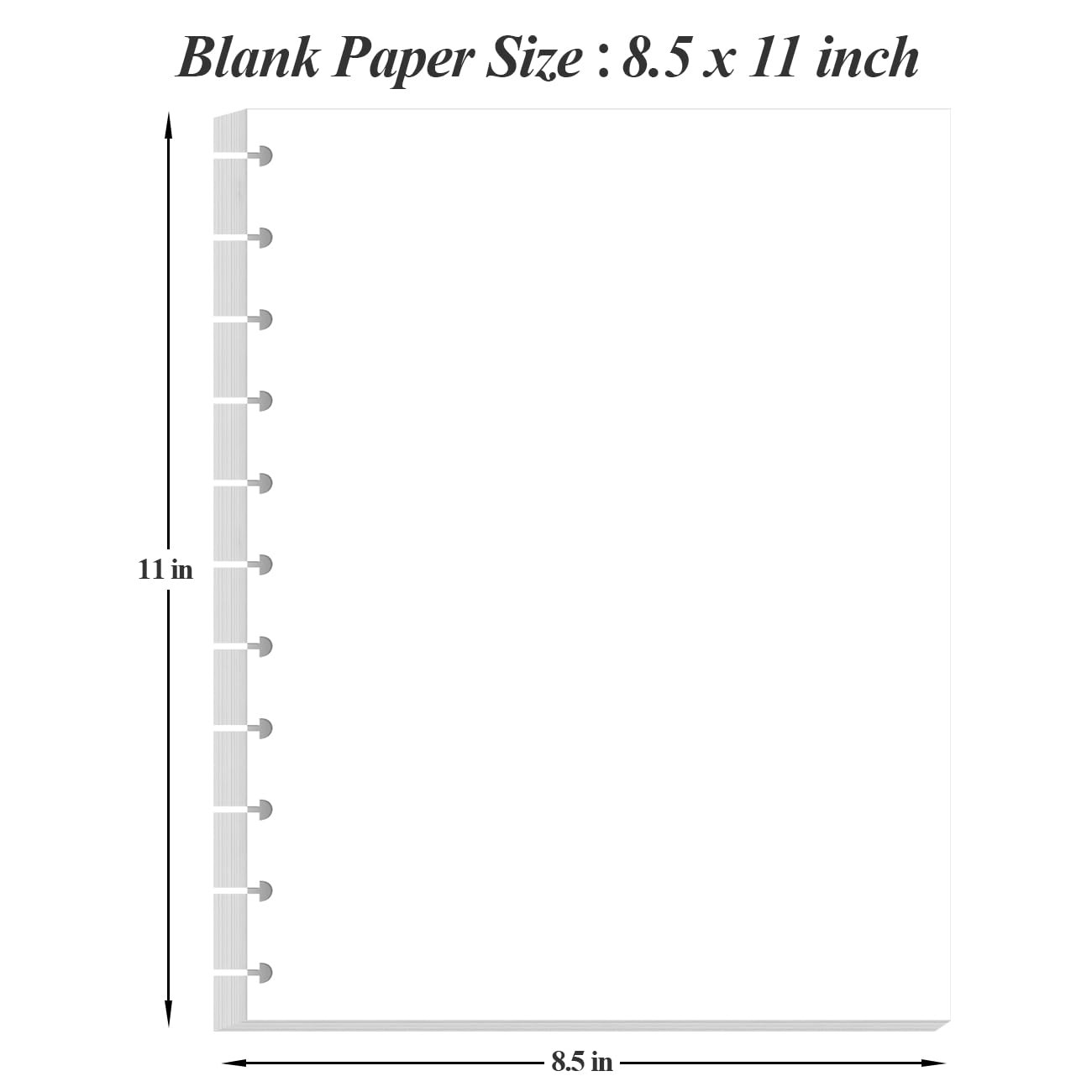 Letter Size Blank Refill Paper 11Disc Discbound 100 Sheets TUL 8.5×11 Tool
