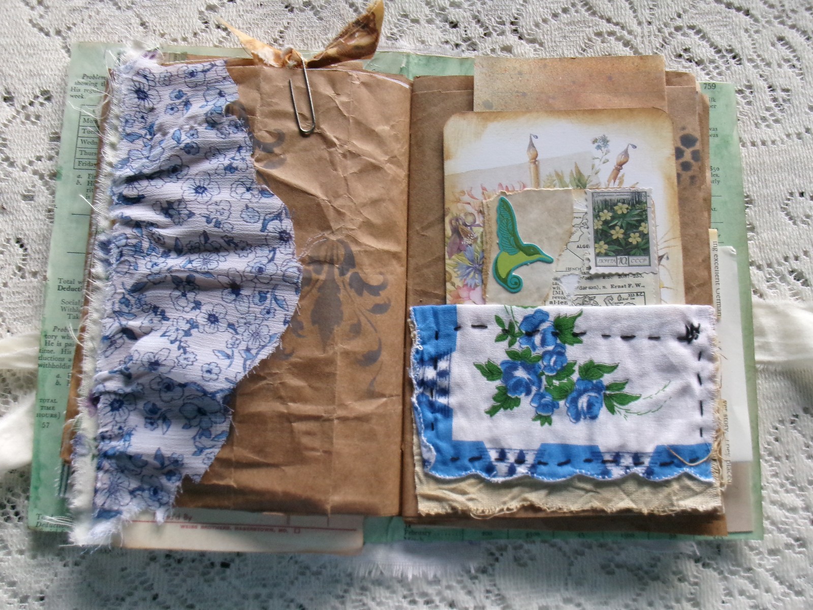 JUNK JOURNAL LADY IN THE MIRROR 6 1/2″ X 9″ APPROX. 50 PAGES