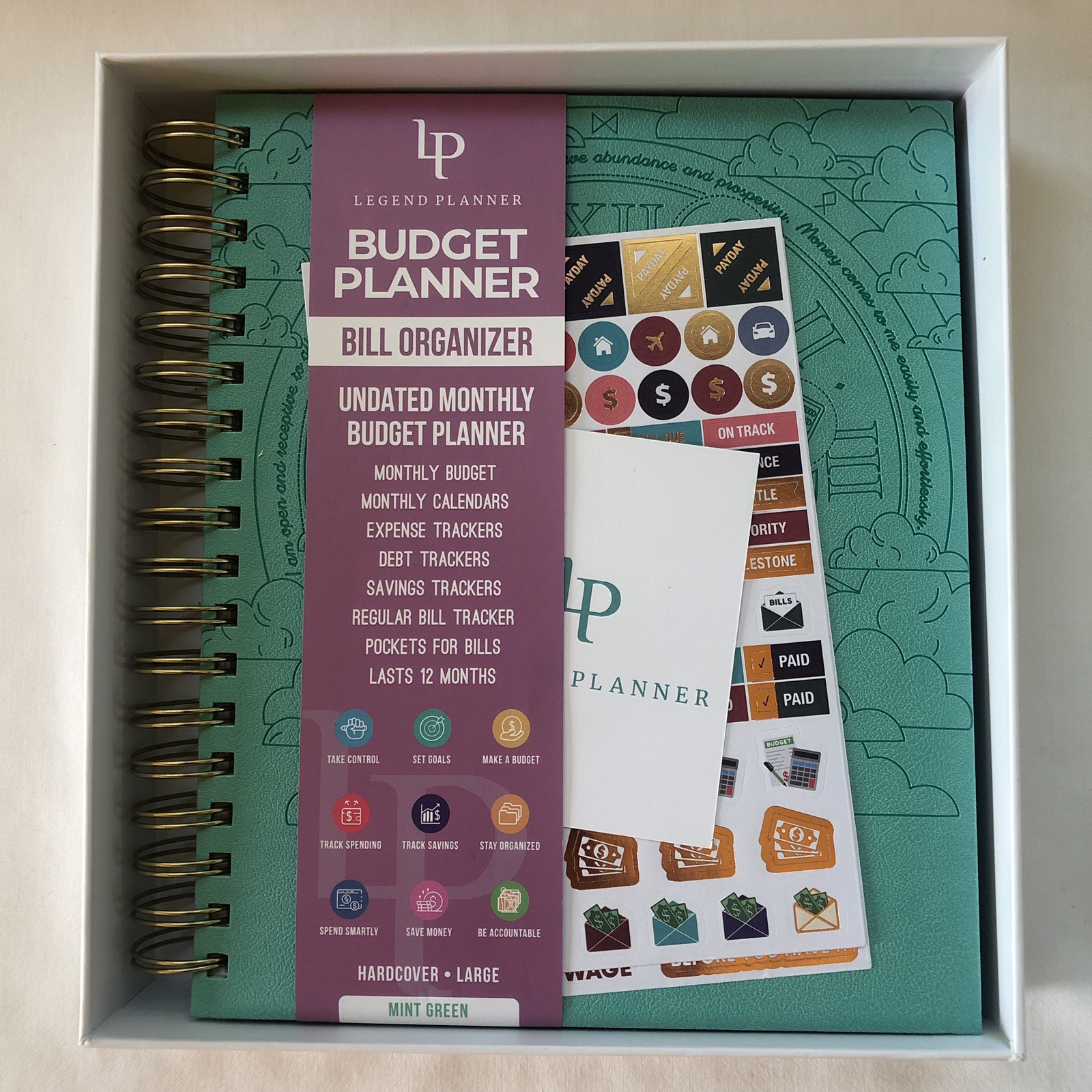 Legend Planner Monthly Orangizer Planner Mint Green New Undated