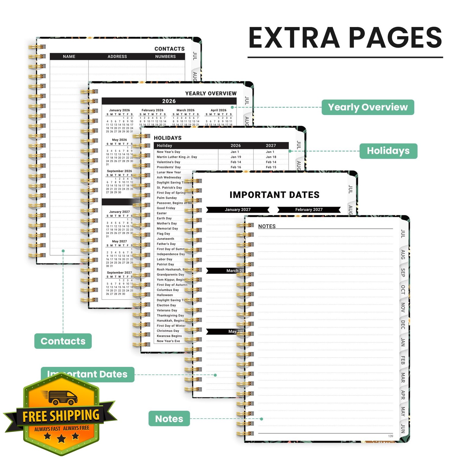 ZOTIA A5 Forest Fawns planner 6.3″x8.5″