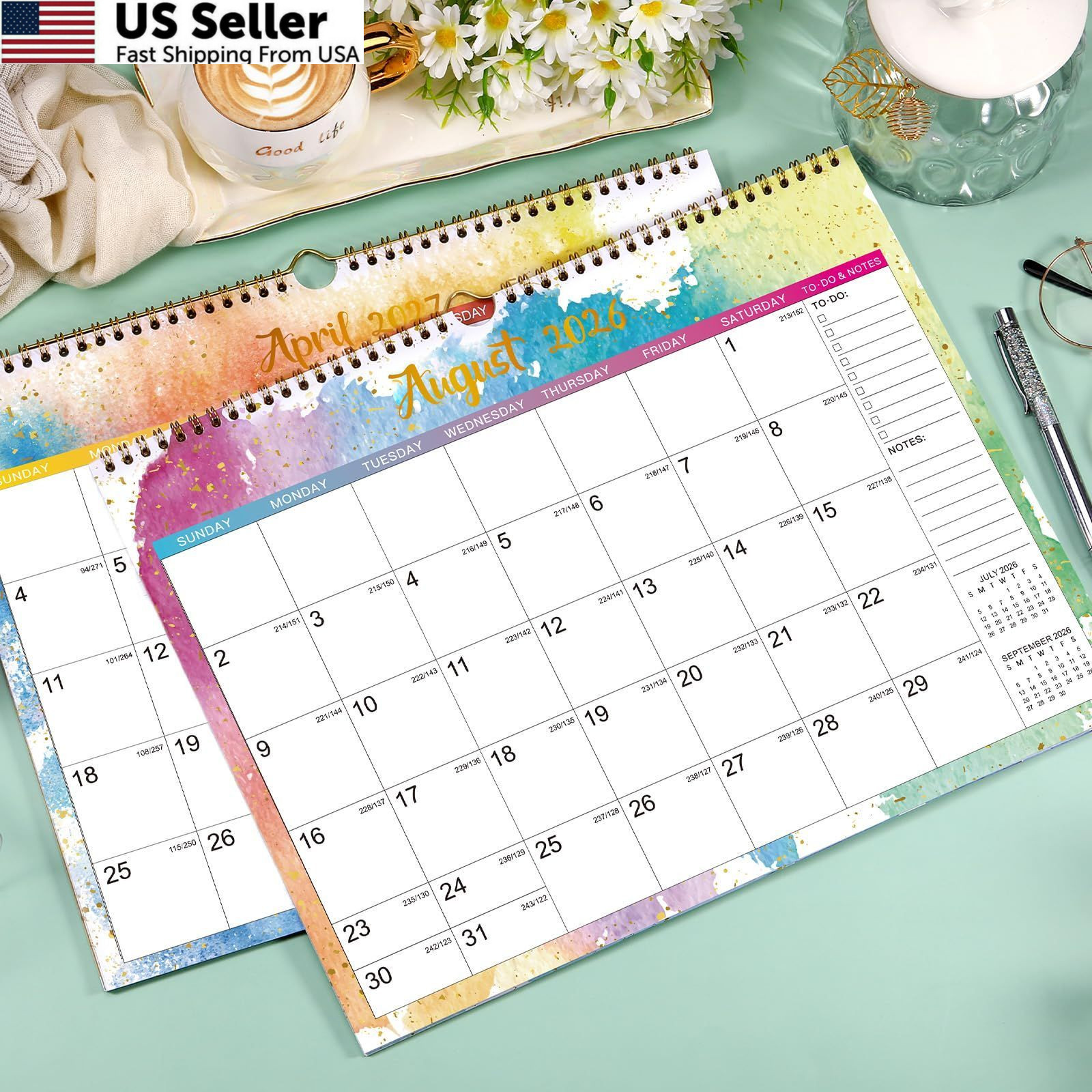 Wall Calendar 2026-2027 – Calendar, JUL 2026 – 14.8″ x 11.5″, white