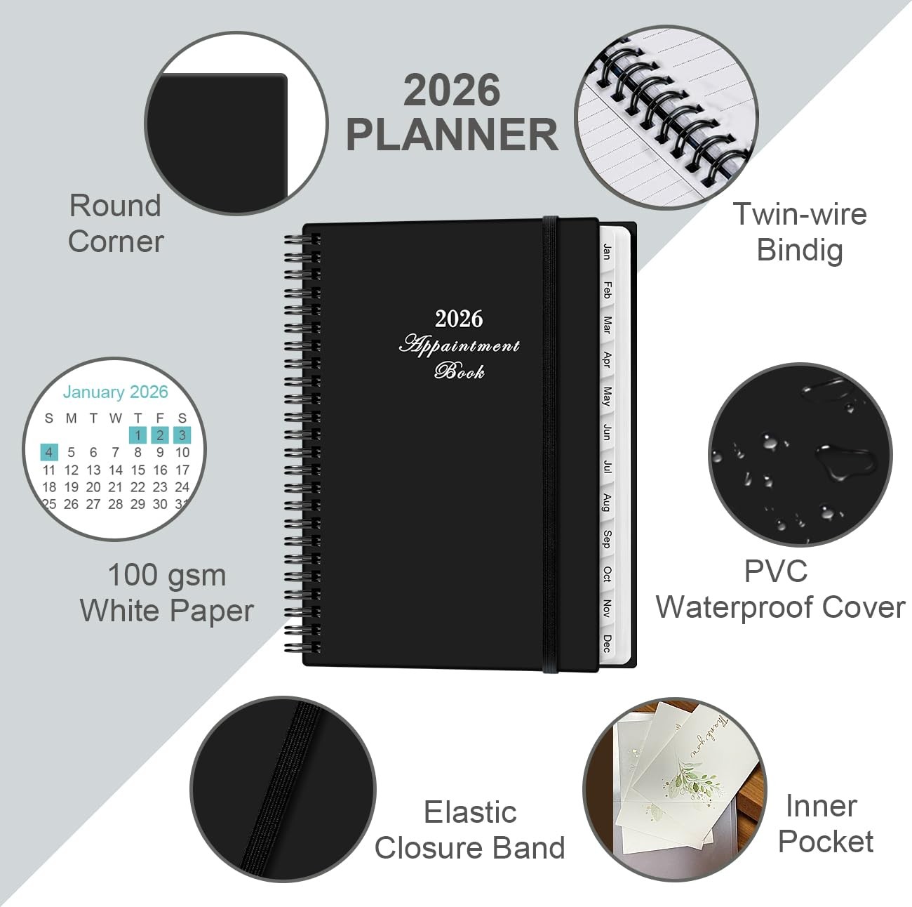 2026 Appointment Book – 2026 Daily Hourly Planner from January 2026 – Decembe…