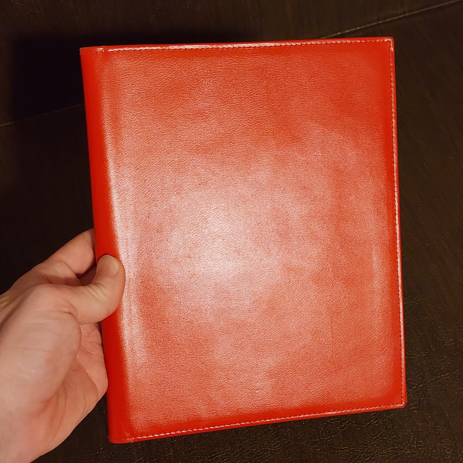Vintage ST THOMAS Red Leather Notebook Journal Cover Planner Organizer Agenda
